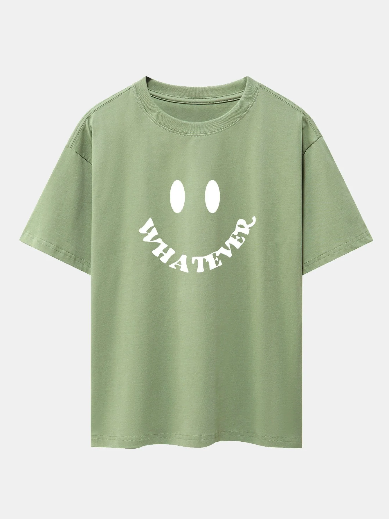 Andrés® | Smiley Face Slogan Print Drop Shoulder Oversize T-Shirt - Image 13