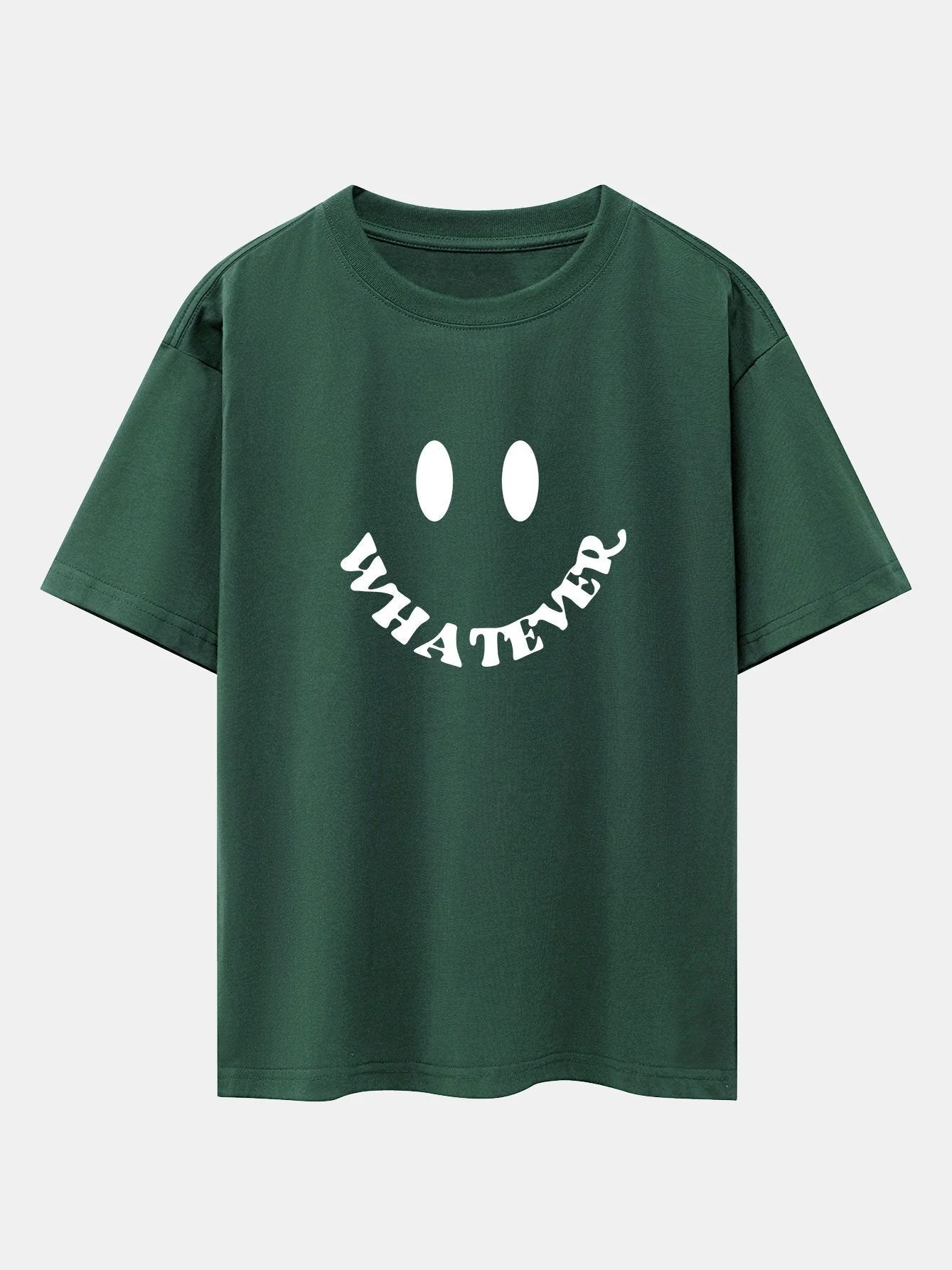 Andrés® | Smiley Face Slogan Print Drop Shoulder Oversize T-Shirt - Image 14