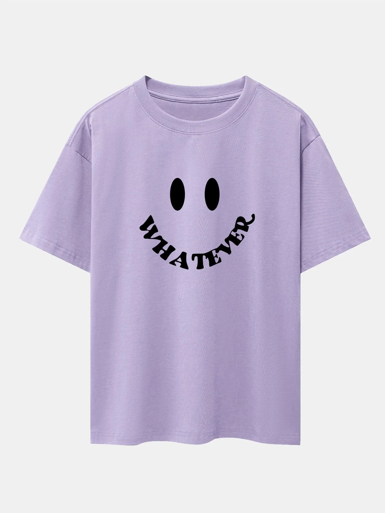 Andrés® | Smiley Face Slogan Print Drop Shoulder Oversize T-Shirt - Image 6