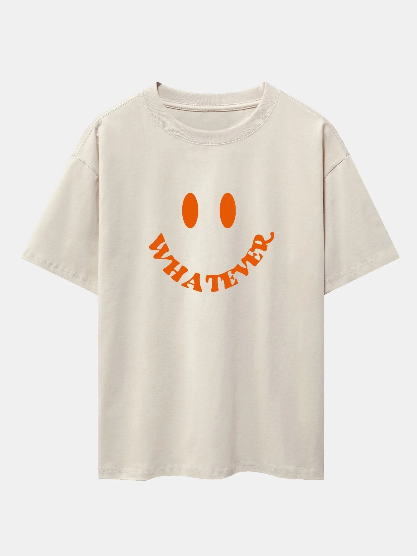 Andrés® | Smiley Face Slogan Print Drop Shoulder Oversize T-Shirt - Image 7