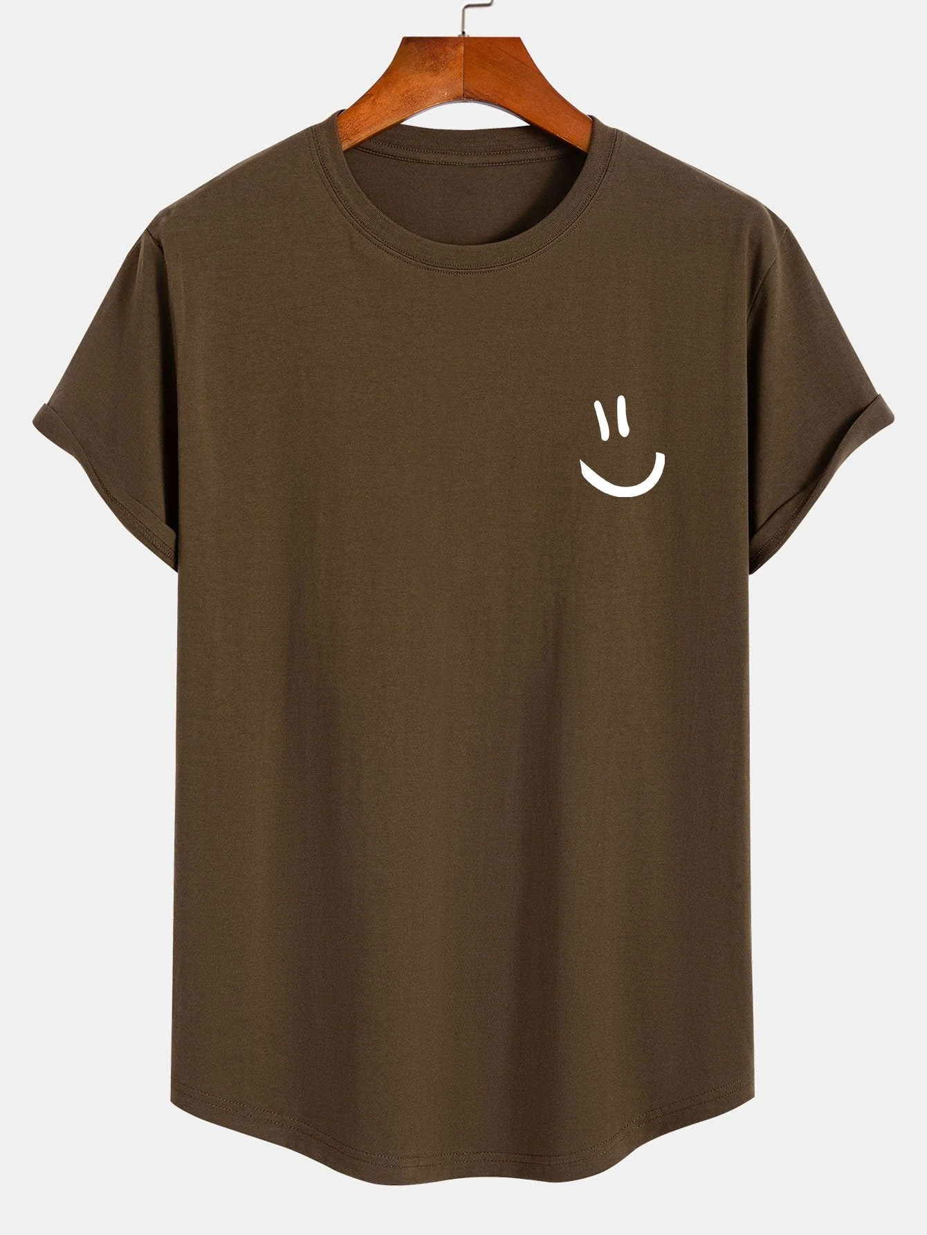 Andrew® | Smiley Print Cotton Arc Hem T-Shirt - Image 4