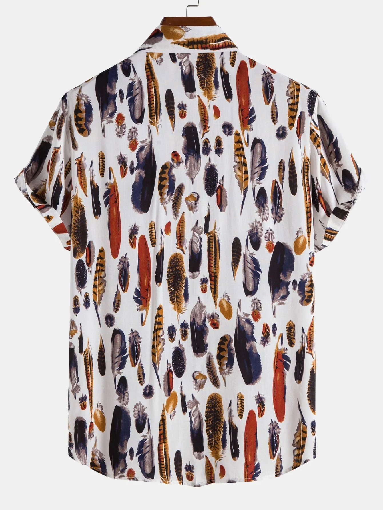 Andrey® | Feather Print Button Up Shirt - Image 2
