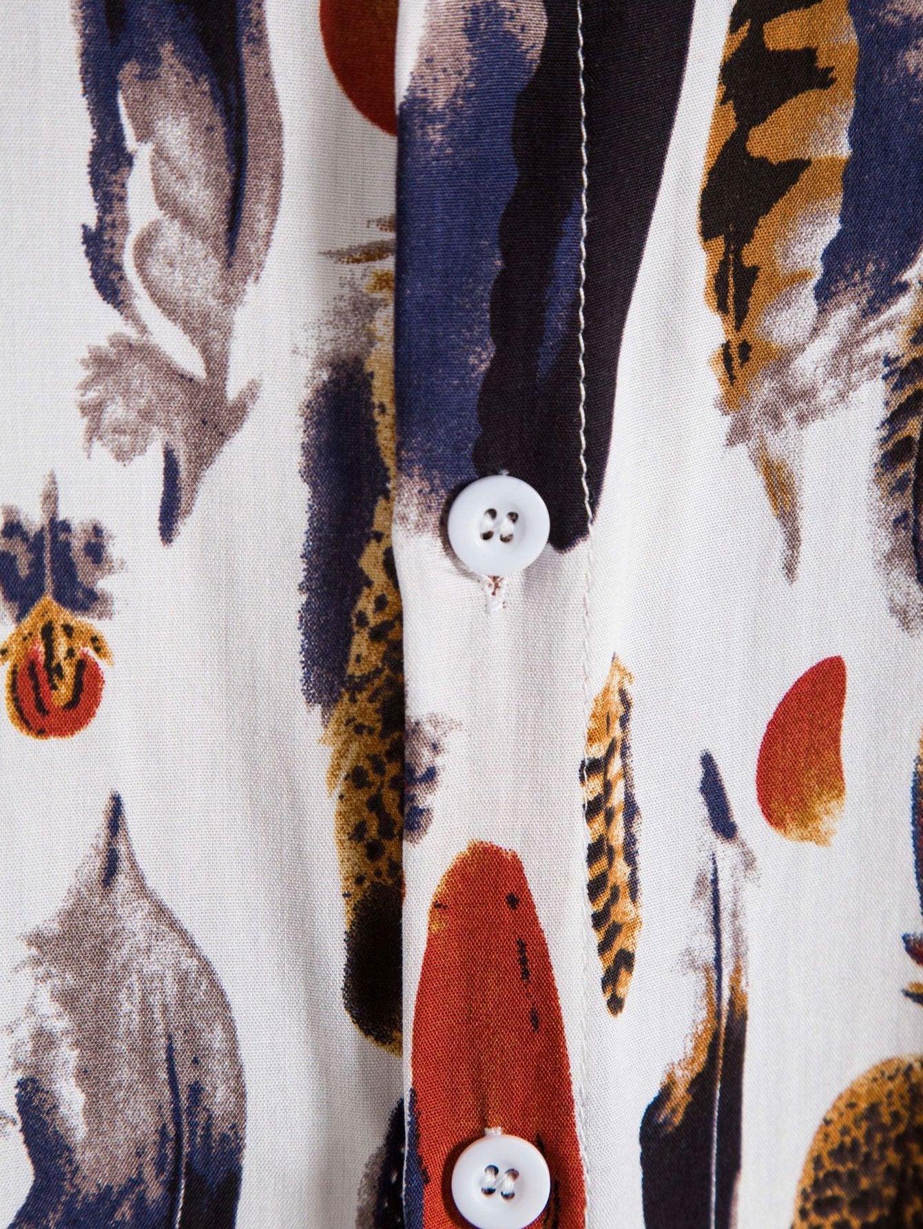 Andrey® | Feather Print Button Up Shirt - Image 4
