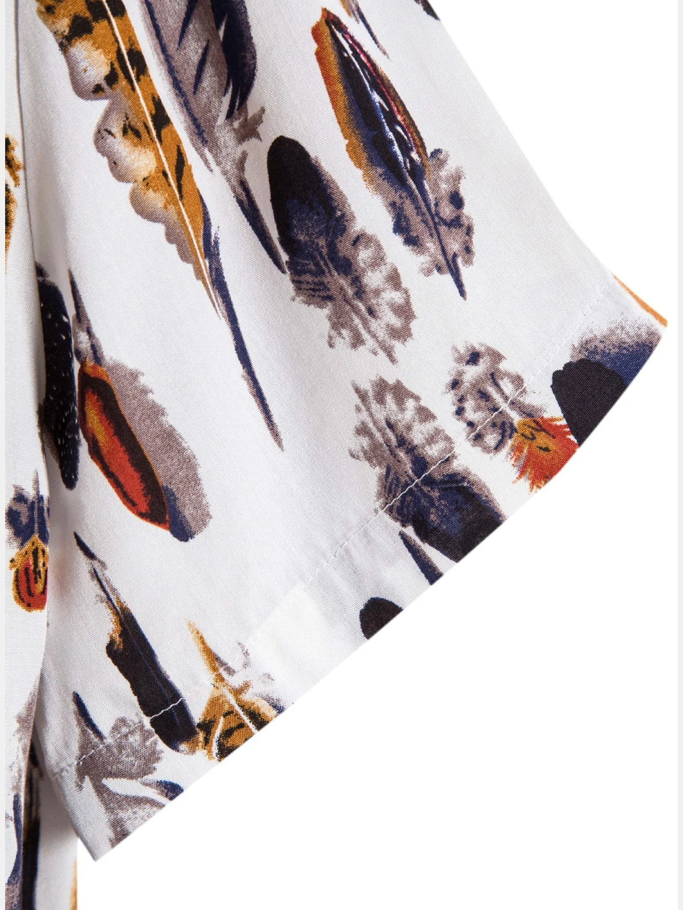 Andrey® | Feather Print Button Up Shirt - Image 5