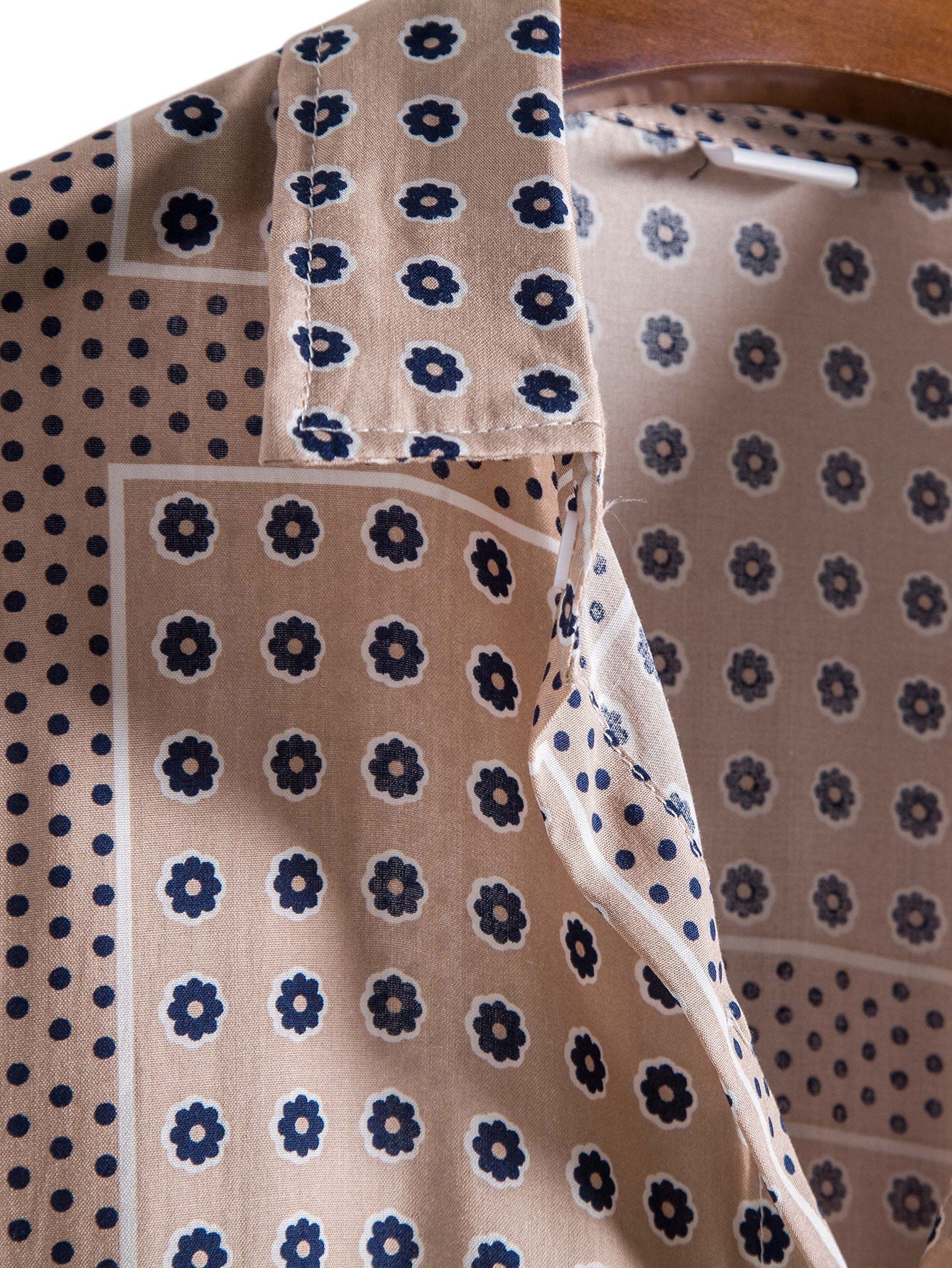 Andries® | Polka Dot Flower Print Button Up Shirt - Image 3
