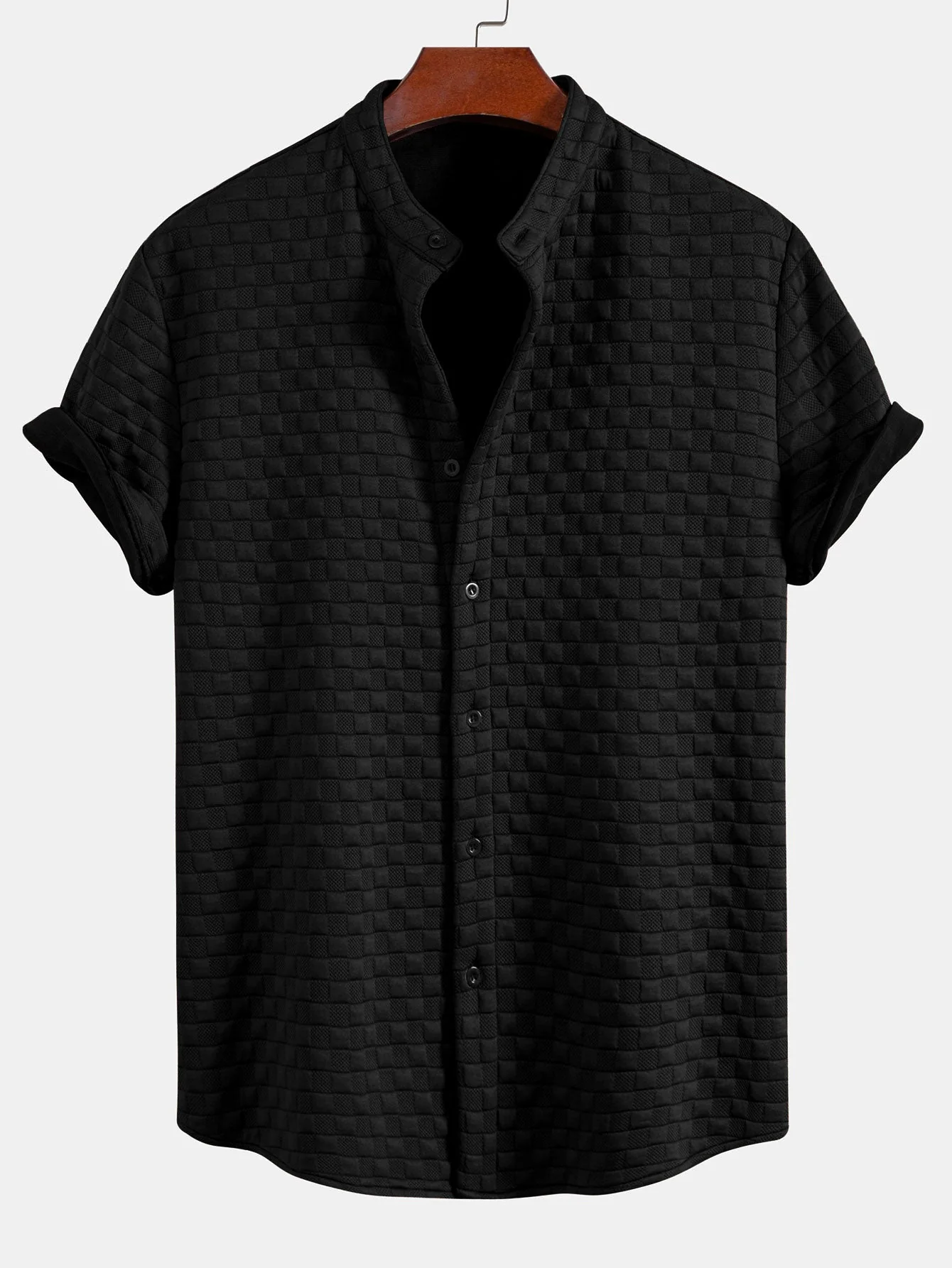 Andros® | Checkerboard Stand Collar Shirt - Image 3