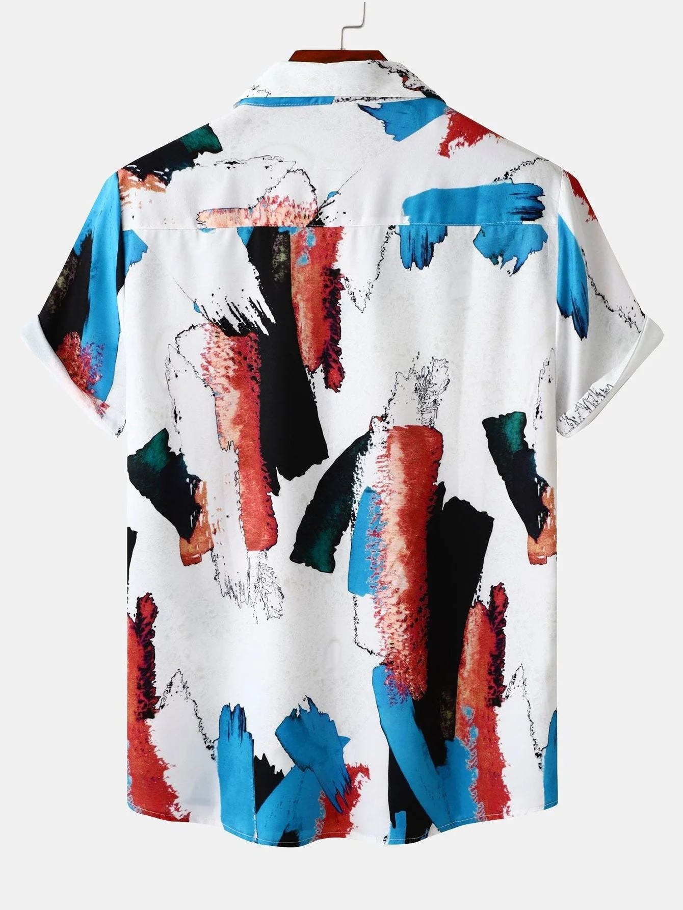 Angelico® | Colorful Brushstroke Print Button Up Shirt - Image 2
