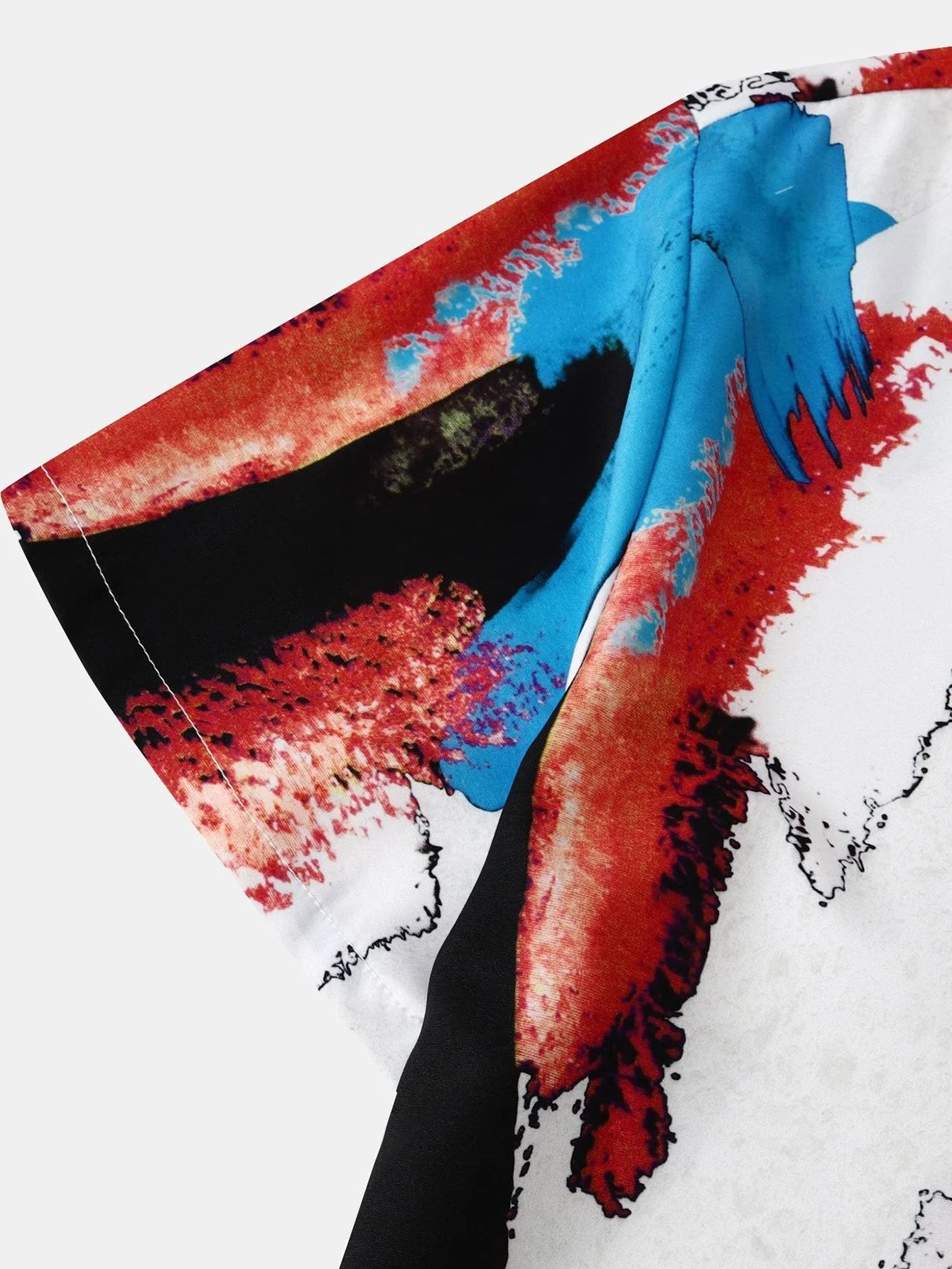 Angelico® | Colorful Brushstroke Print Button Up Shirt - Image 4