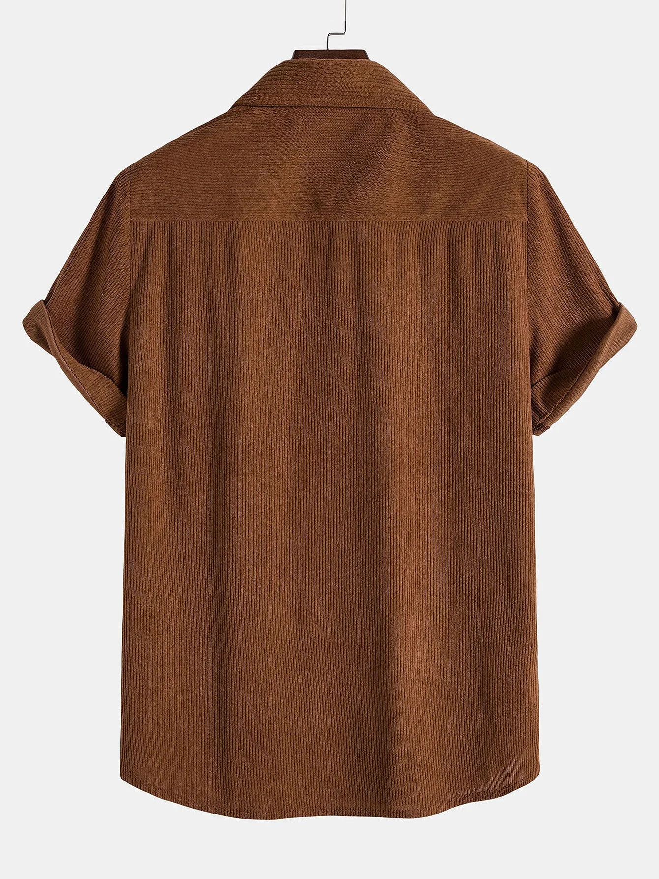 Angelo® | Short Sleeve Patch Pockets Corduroy Shirt - Image 4