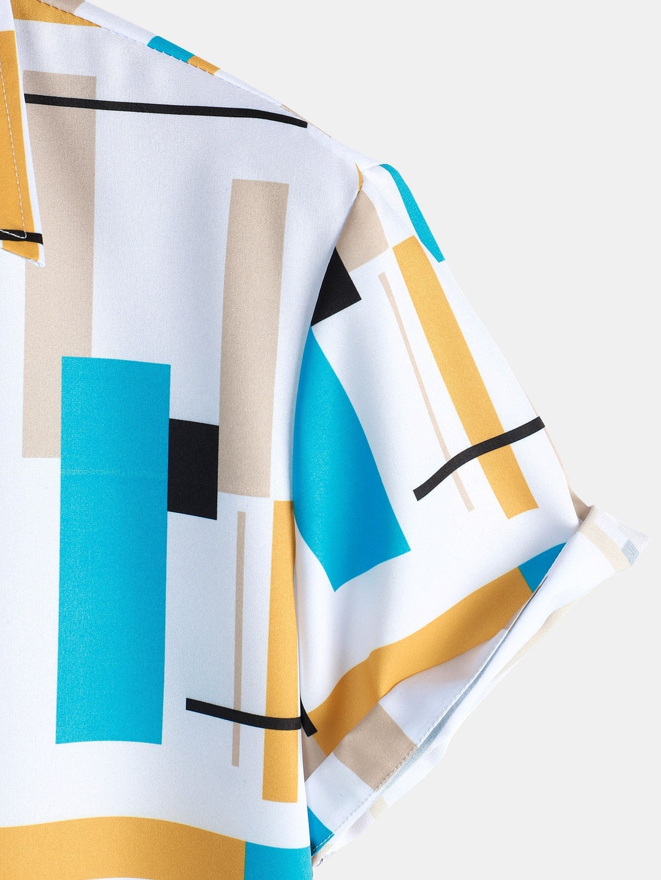 Aniceto® | Geometry Print Button Up Shirt - Image 4