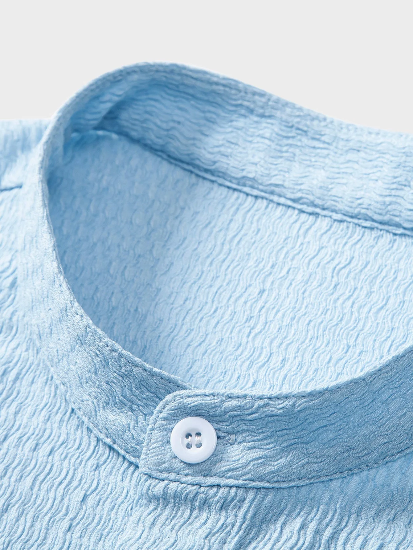 Anir® | Muscle Fit Wrinkled Textured Stand Collar Shirt - Image 7