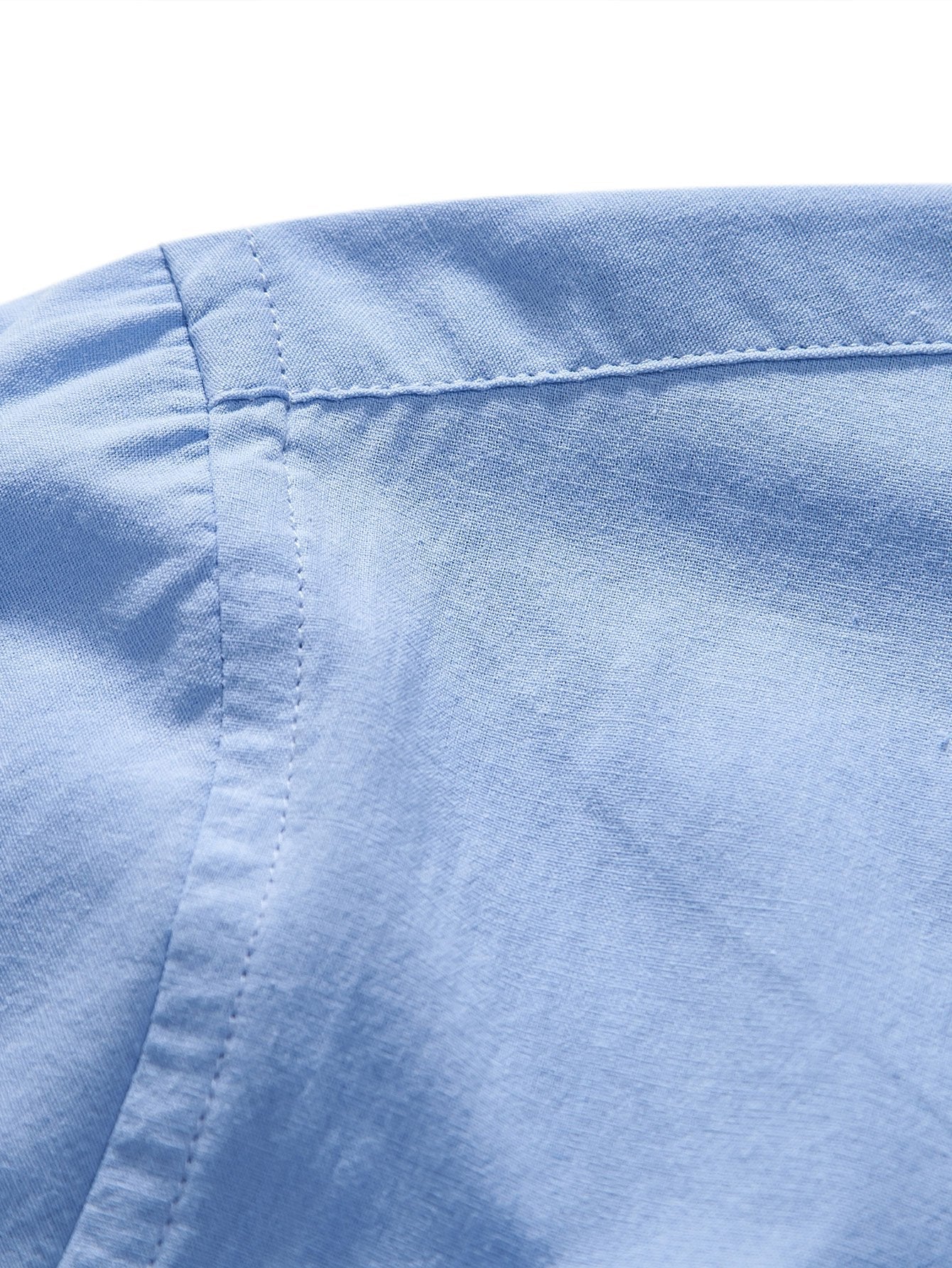 Aniruddha® | Long Sleeve Linen Look Henley Collar Shirt - Image 14
