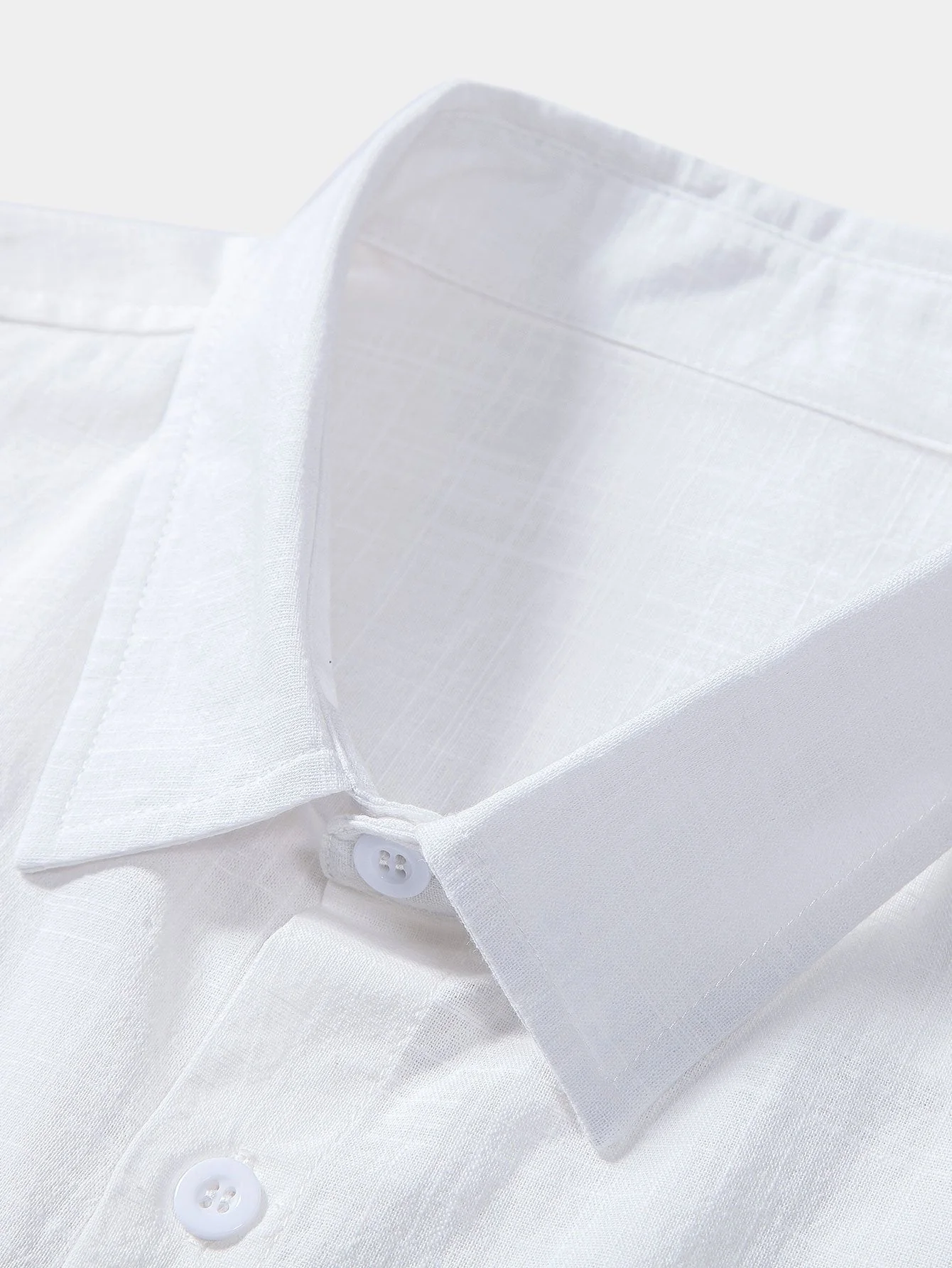 Annett® | Blue Palm Tree Print Linen Look Cotton Button Up Shirt - Image 3