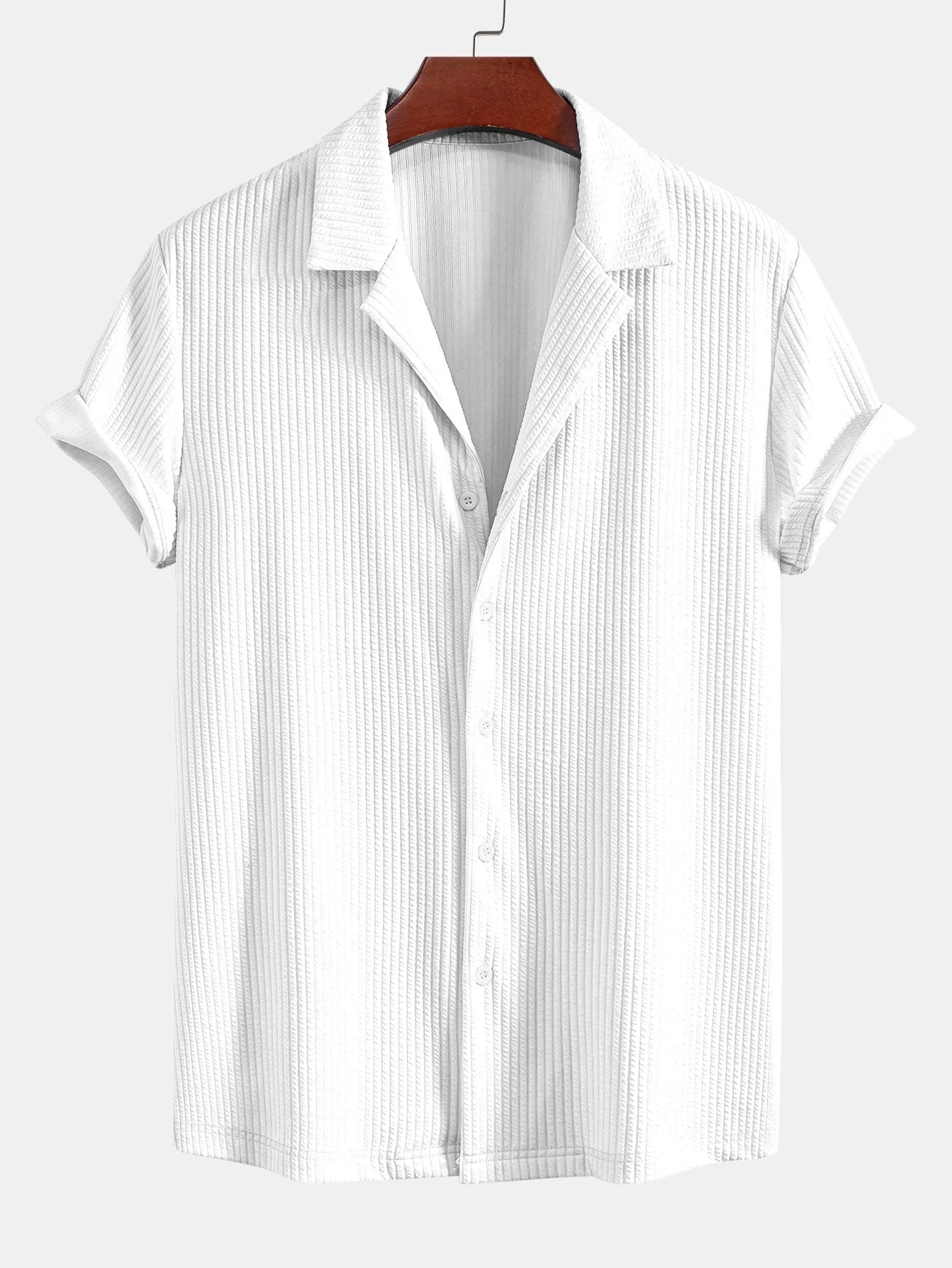 Anselme® | Muscle Fit Ribbed Deep Cuban Shirt - Image 5