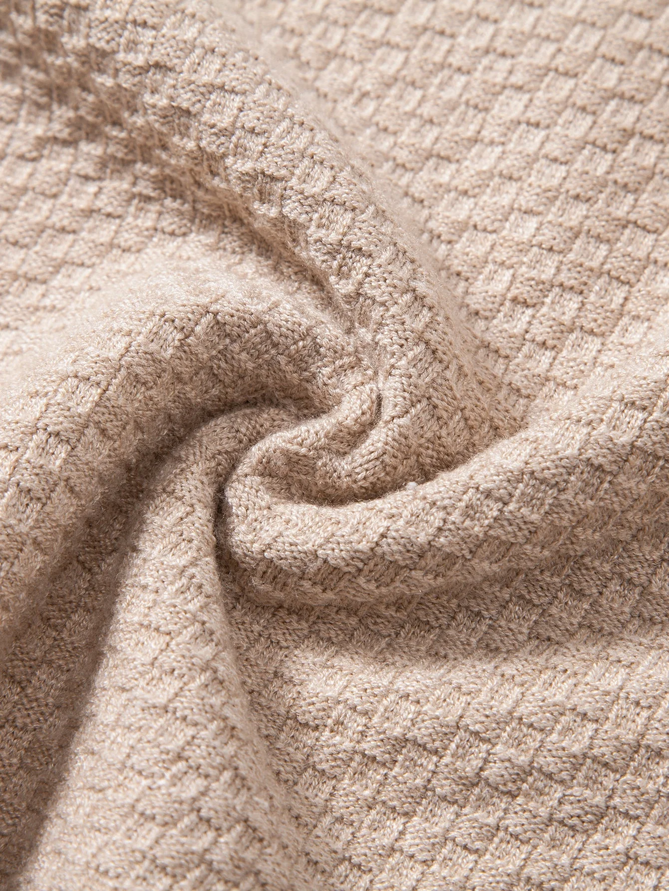 Anselmo® | Checkerboard Textured Crew Neck Sweater - Image 10