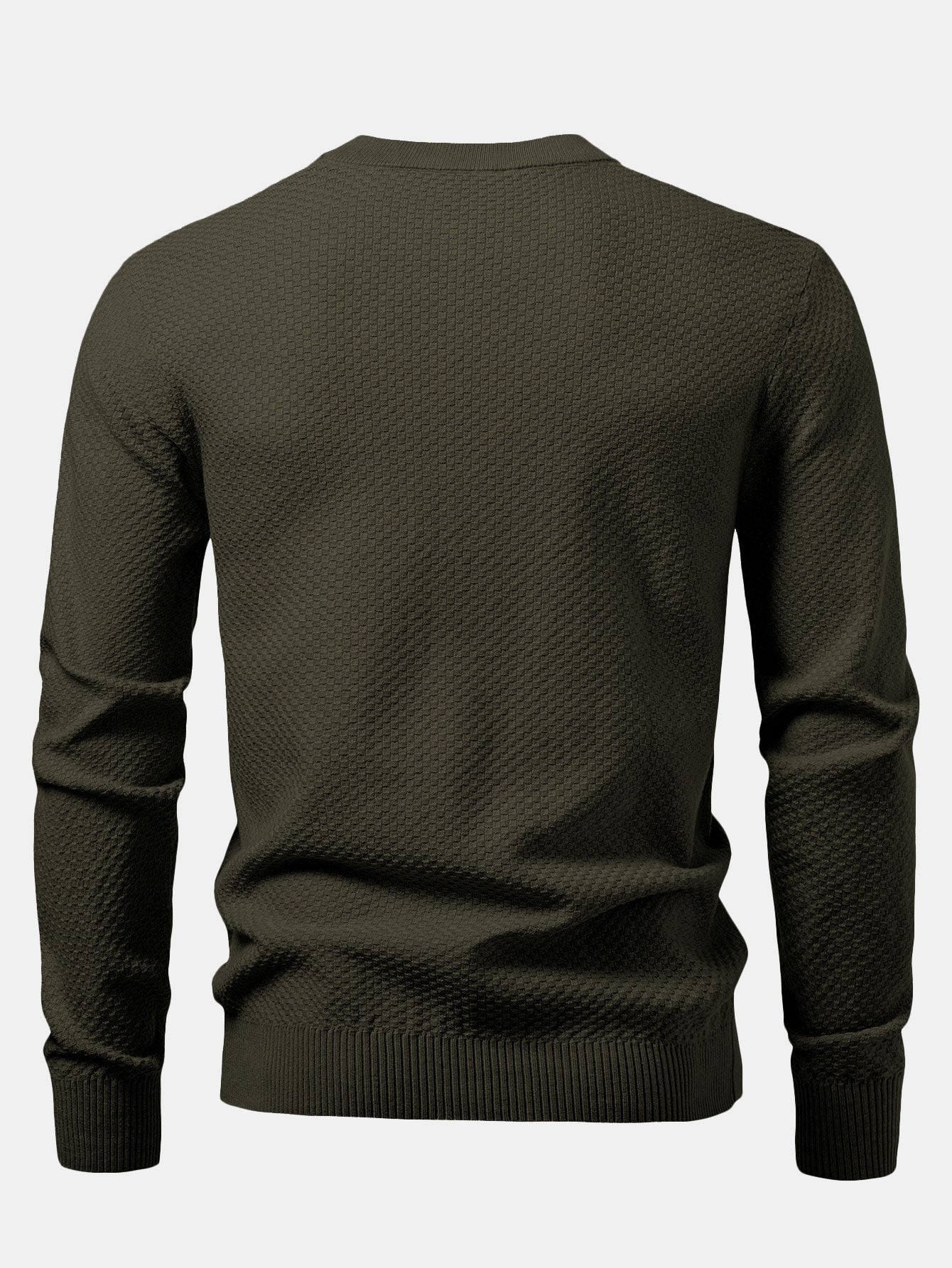 Anselmo® | Checkerboard Textured Crew Neck Sweater - Image 15