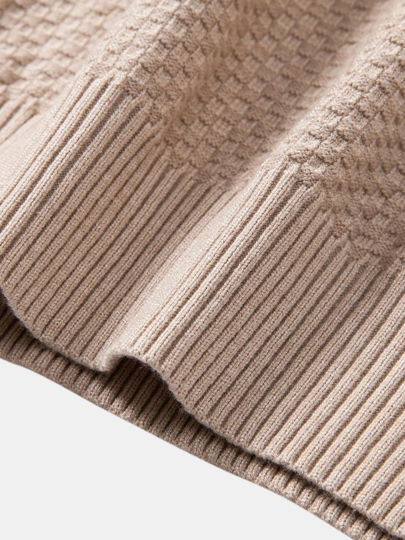 Anselmo® | Checkerboard Textured Crew Neck Sweater - Image 8