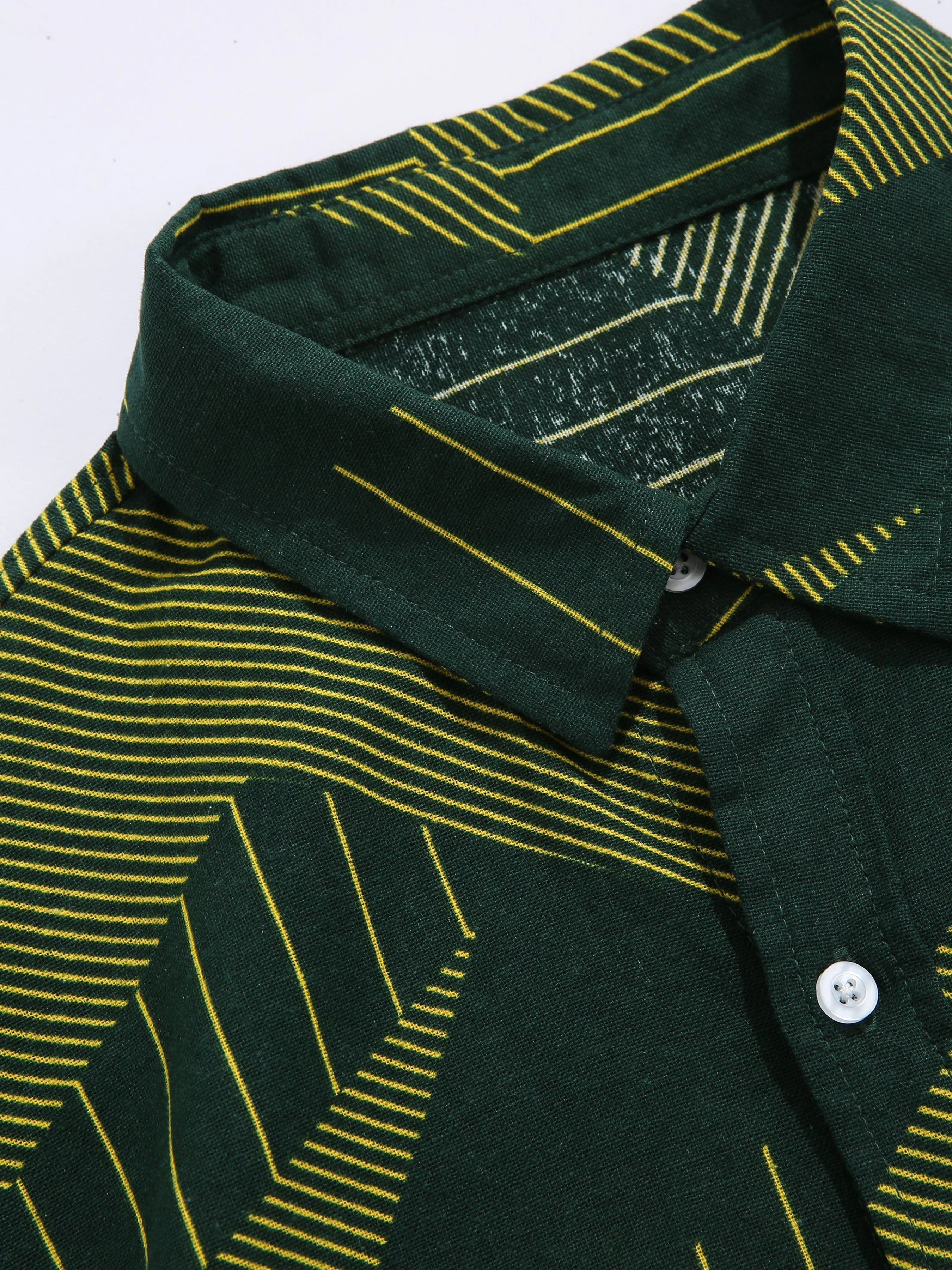 Ansil® | Line Geometry Print Button Up Shirt - Image 4