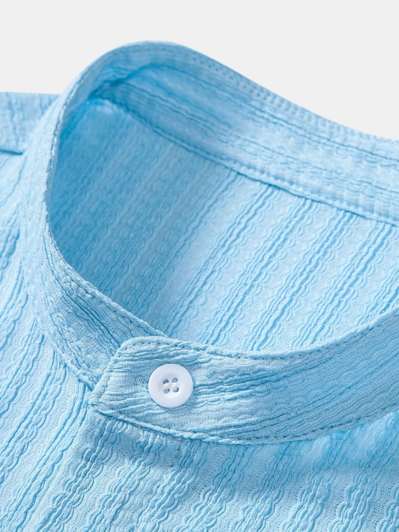 Antares® | Muscle Fit Texture Ribbed Stand Collar Shirt - Image 5