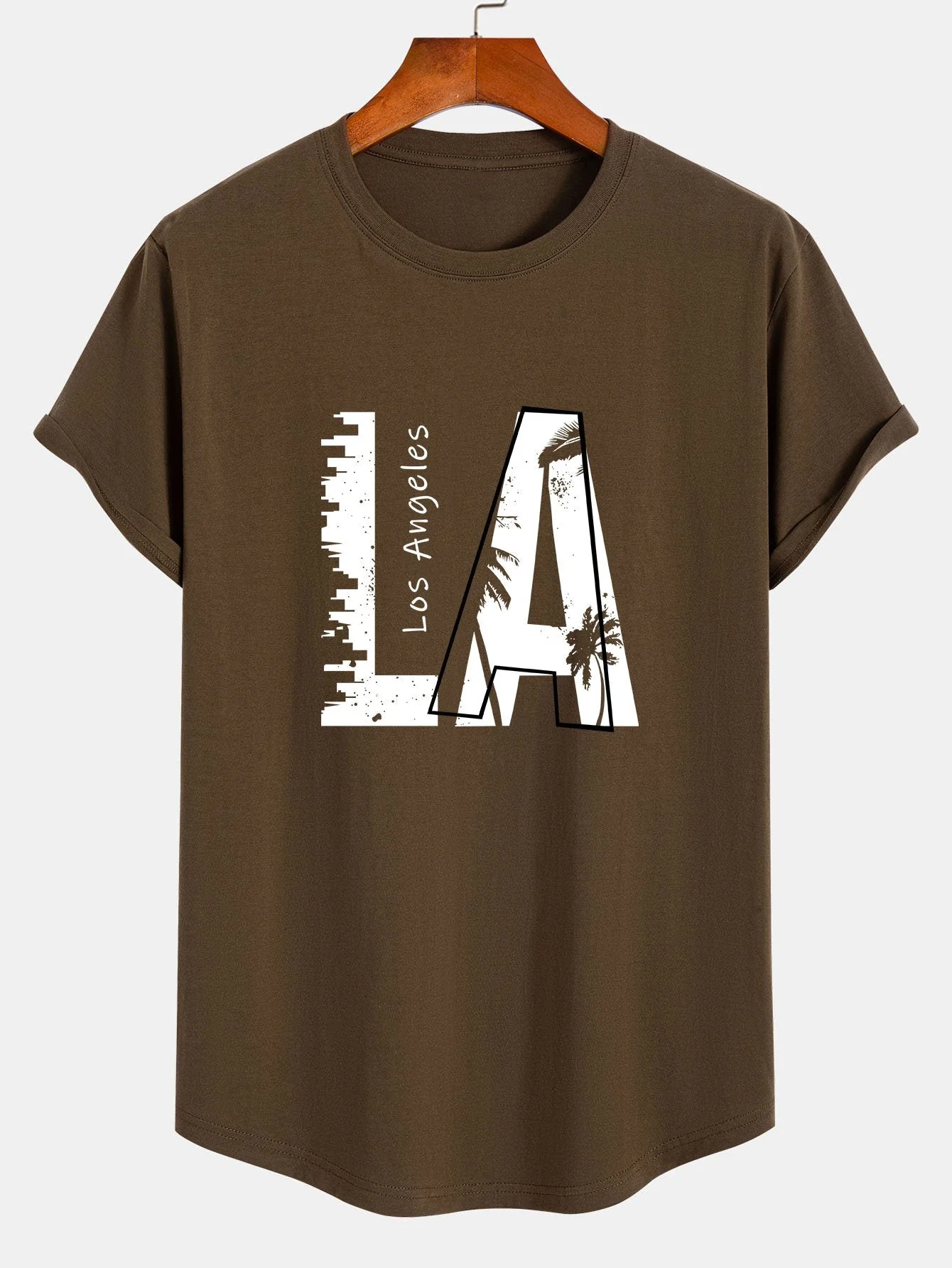 Antenor® | Los Angeles Print Cotton Arc Hem T-Shirt - Image 4