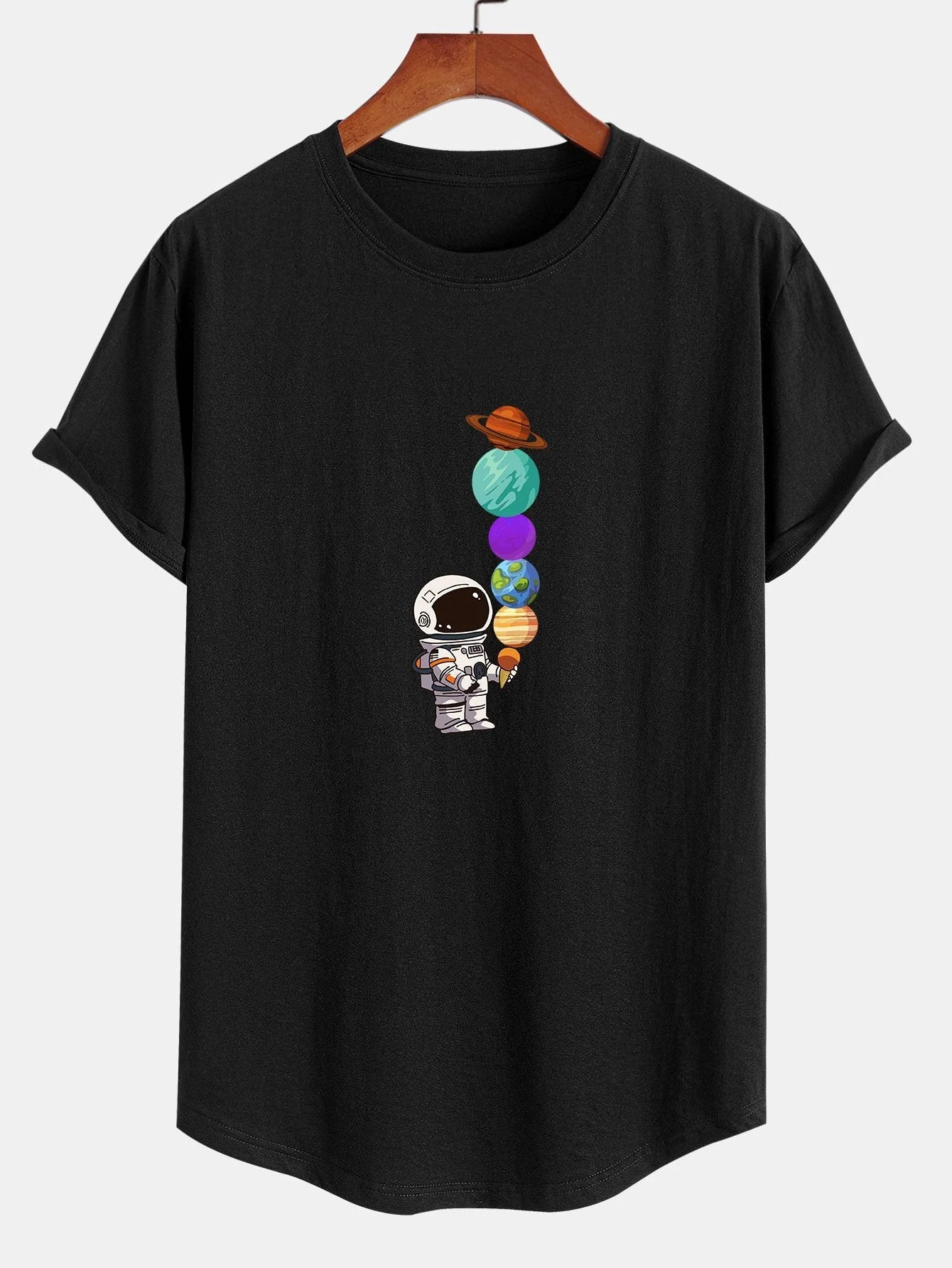 Antolín® | Planet Astronaut Print Cotton Arc Hem T-Shirt - Image 2