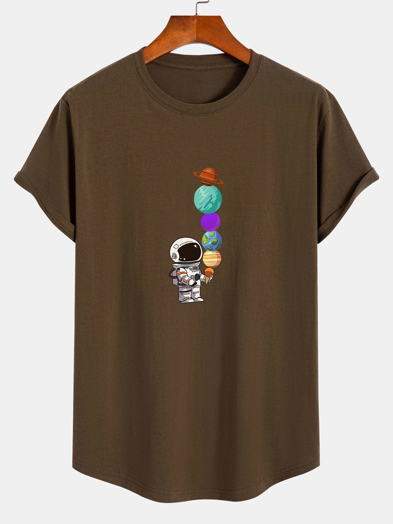Antolín® | Planet Astronaut Print Cotton Arc Hem T-Shirt - Image 4
