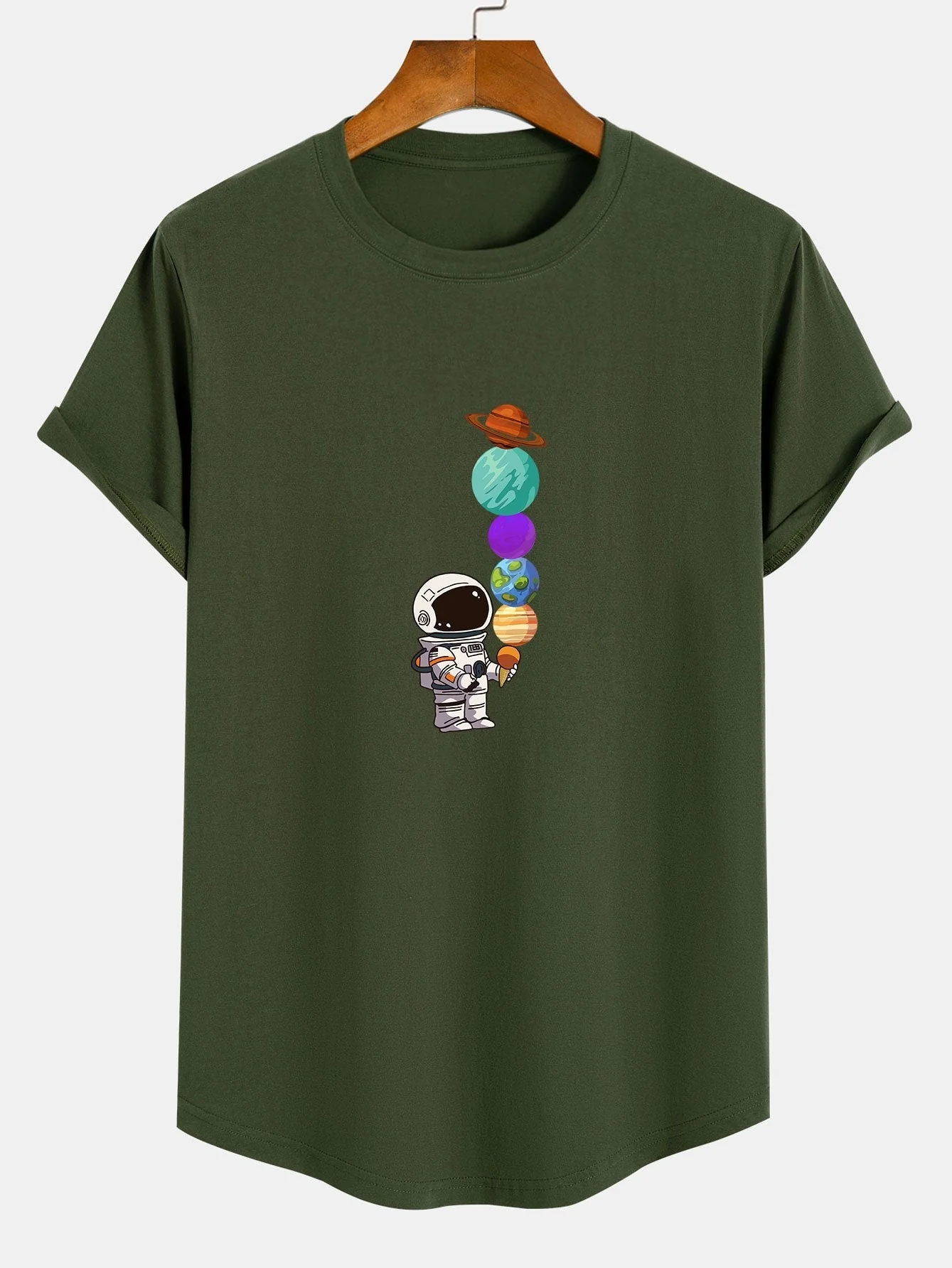Antolín® | Planet Astronaut Print Cotton Arc Hem T-Shirt - Image 5