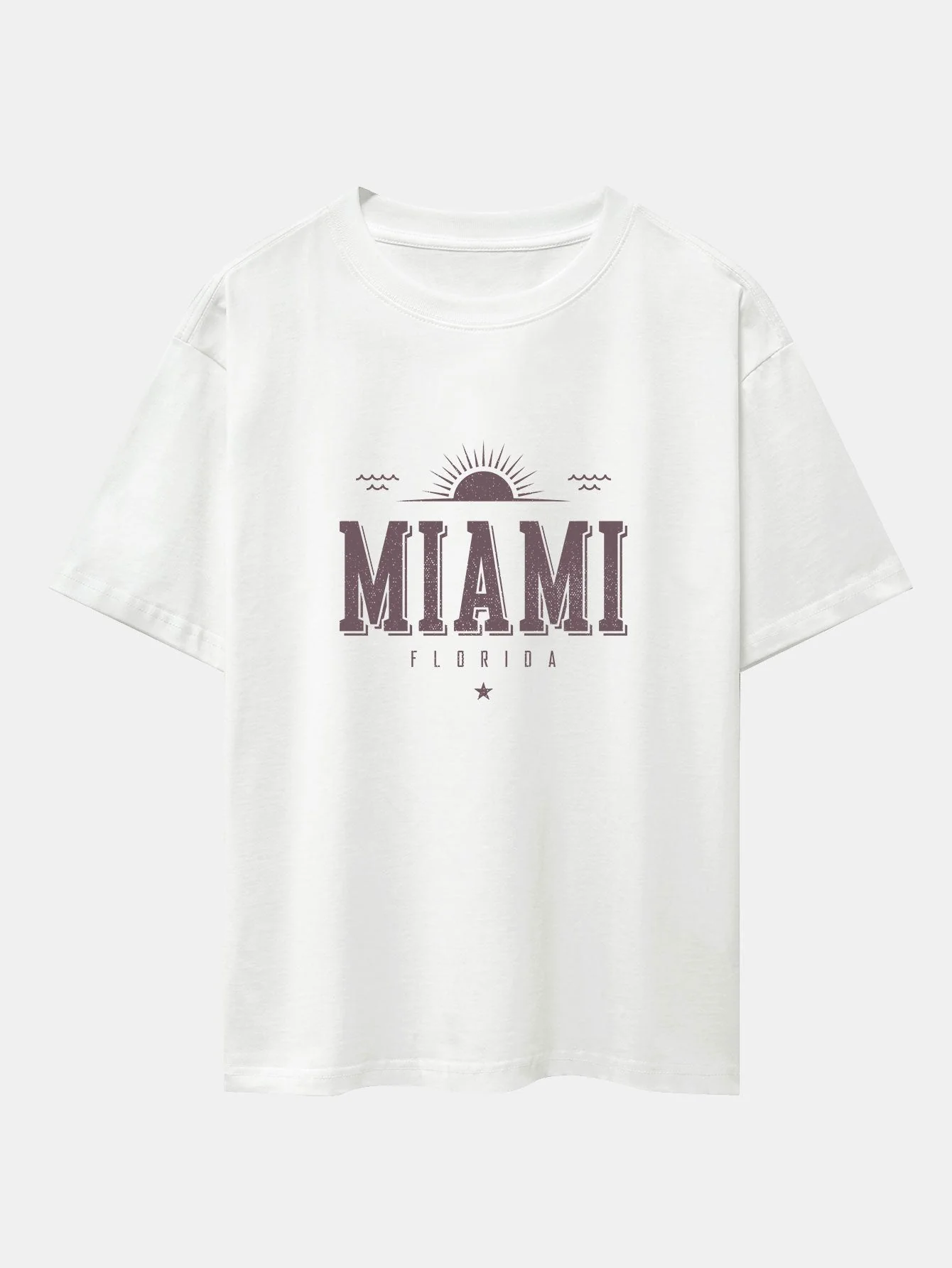 Anton® | Vintage Miami Letter Print Heavy Weight Oversize T-Shirt - Image 2