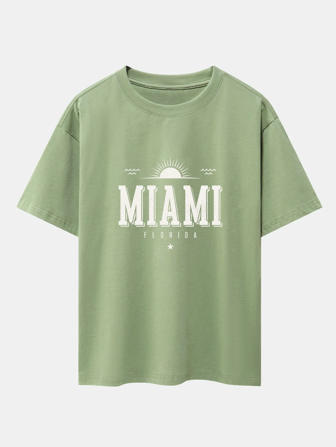 Anton® | Vintage Miami Letter Print Heavy Weight Oversize T-Shirt - Image 5
