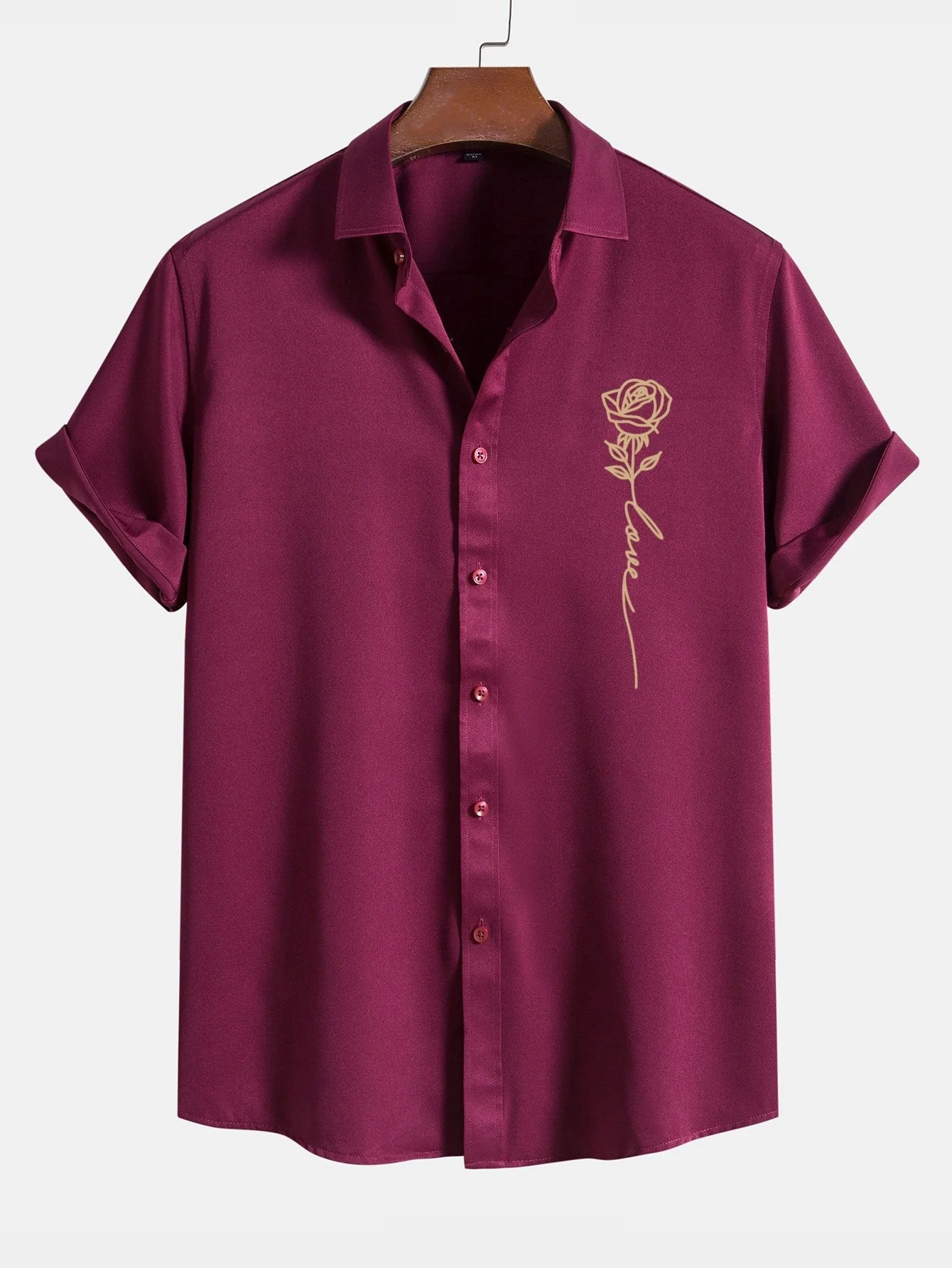 Antonello® | Rose Love Print Button Up Shirt - Image 3