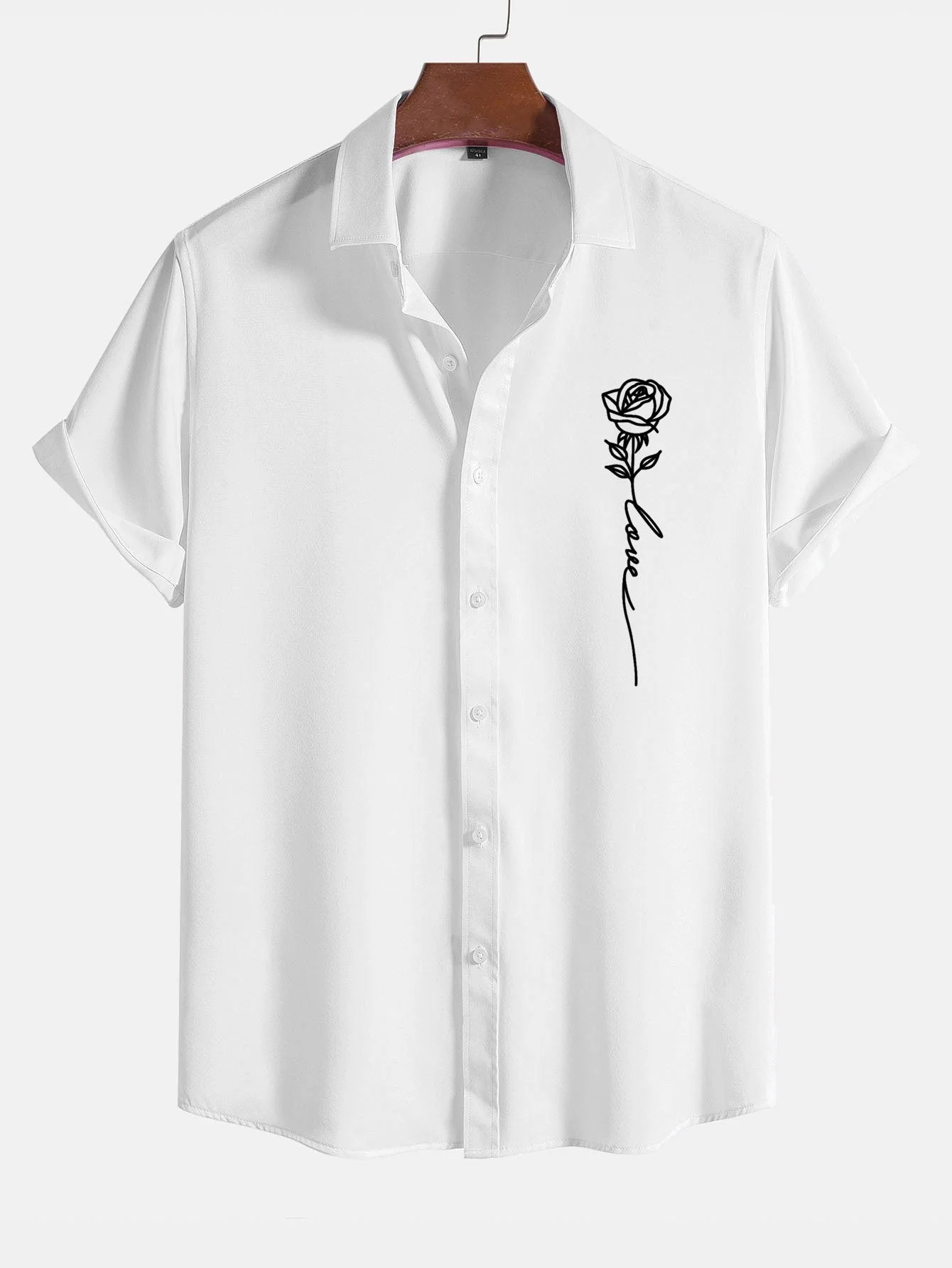 Antonello® | Rose Love Print Button Up Shirt - Image 4