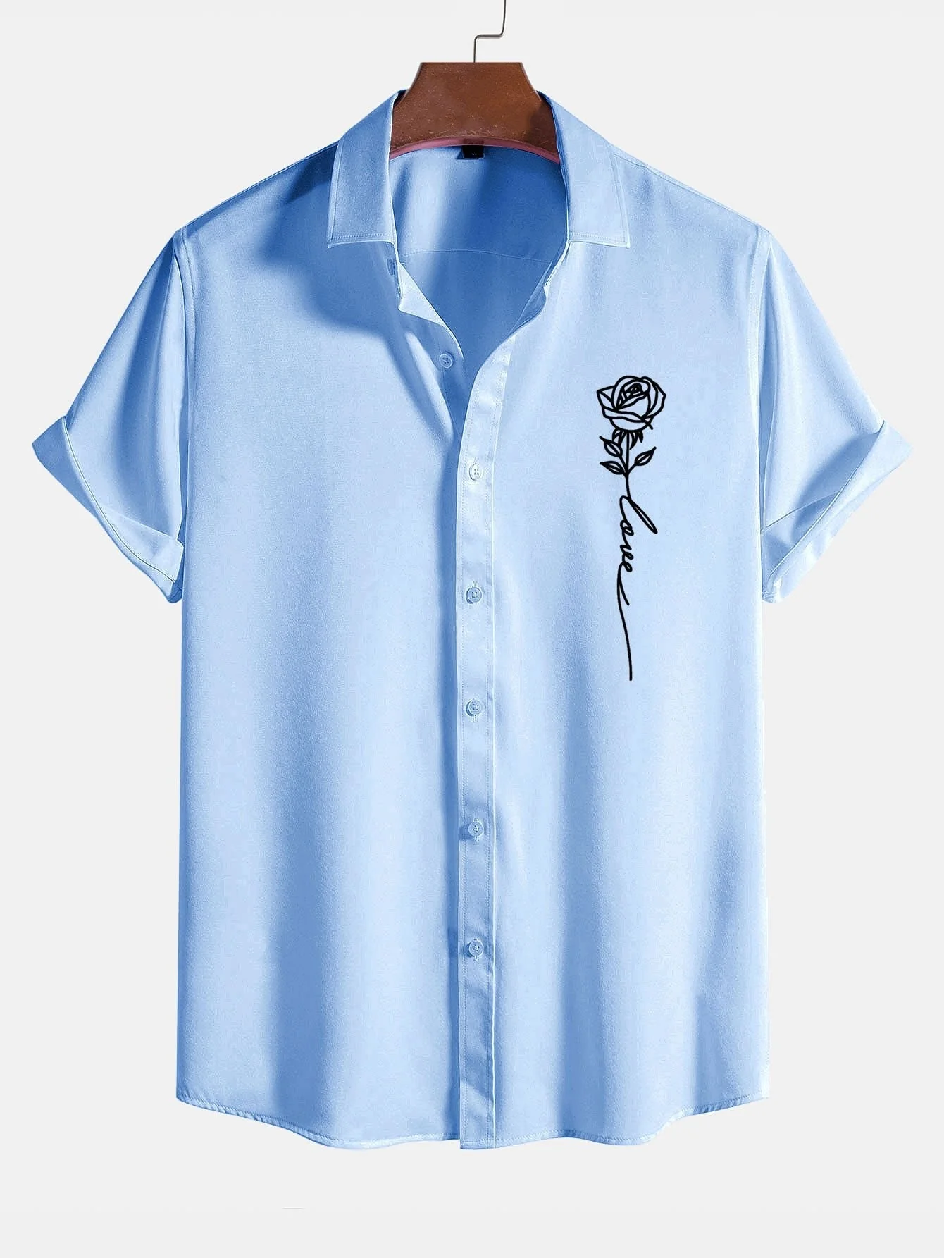 Antonello® | Rose Love Print Button Up Shirt - Image 6
