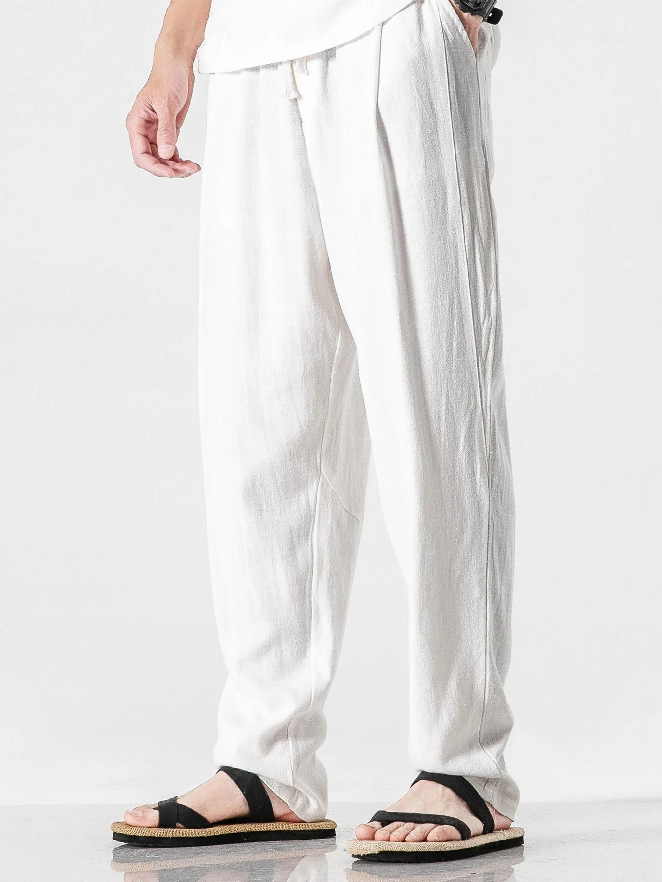 Antonio® | Relax Fit Harem Pants In Linen And Cotton Blend - Image 6
