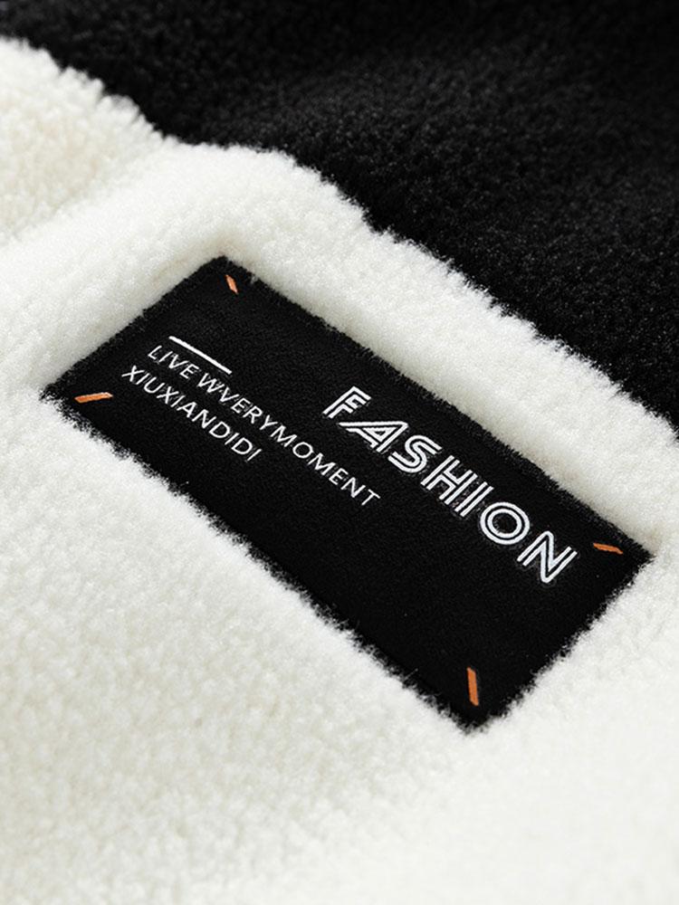 Antonio | Teddy Fleece Patchwork Zip Up Jacket - Image 10