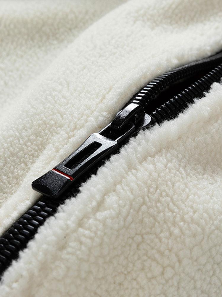 Antonio | Teddy Fleece Patchwork Zip Up Jacket - Image 11