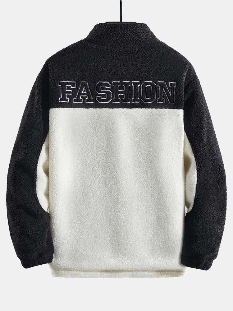 Antonio | Teddy Fleece Patchwork Zip Up Jacket - Image 8