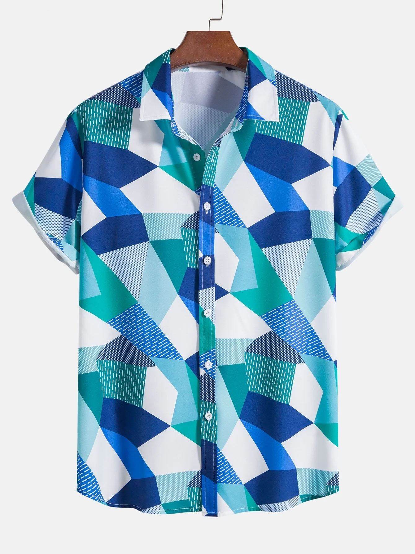 Anuar® | Color Block Geometric Print Shirt - Image 3