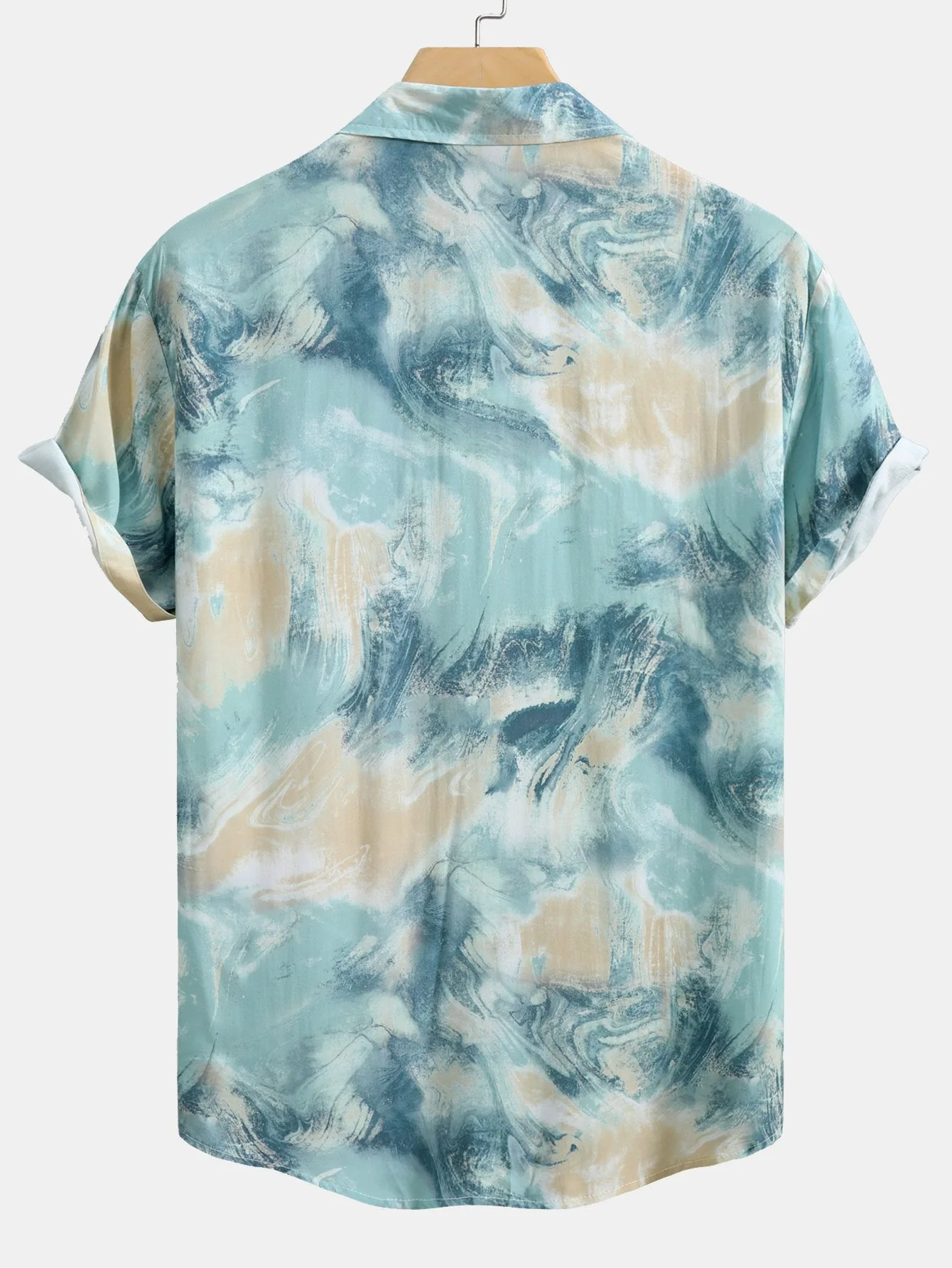 Anwell® | Marble Texture Print Button Up Shirt - Image 2
