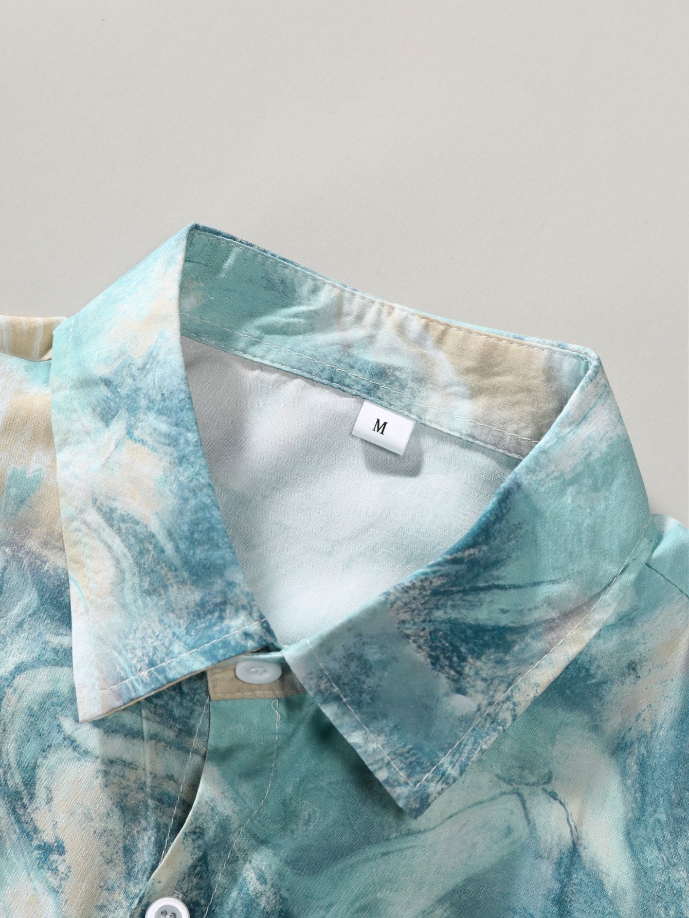 Anwell® | Marble Texture Print Button Up Shirt - Image 3