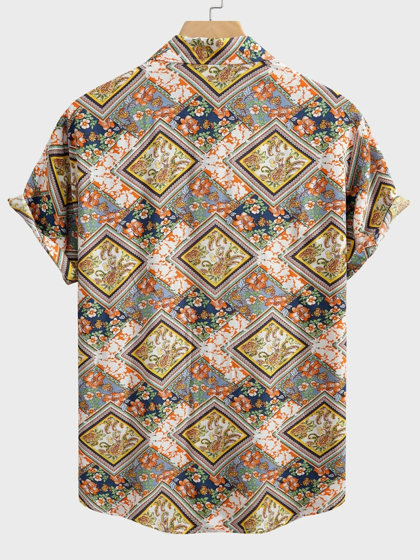 Aodhan® | Floral Border Print Button Up Shirt - Image 2