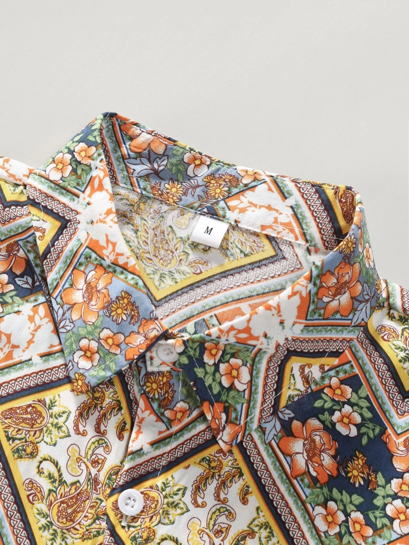 Aodhan® | Floral Border Print Button Up Shirt - Image 3