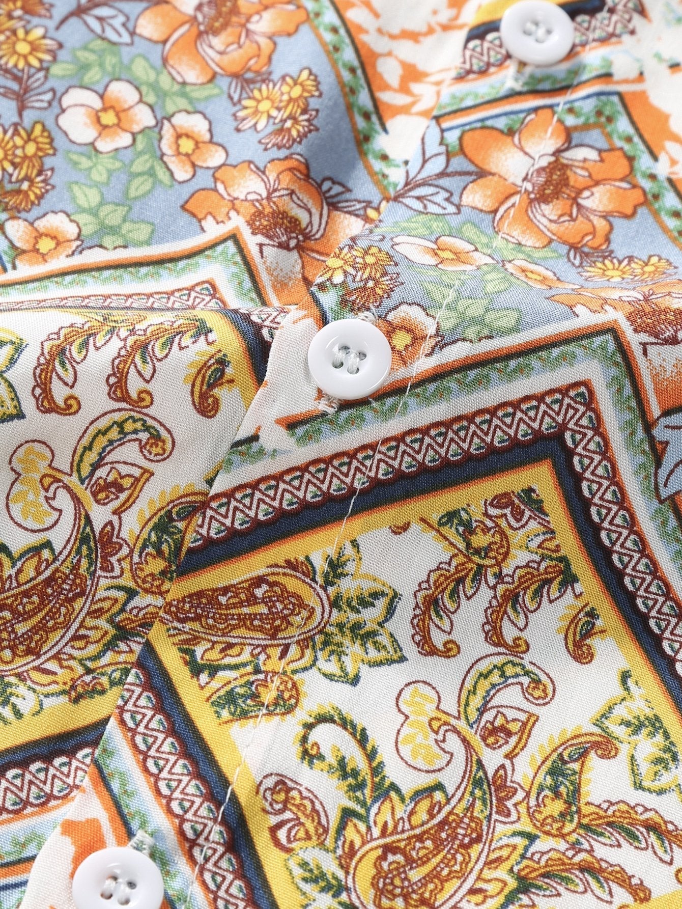 Aodhan® | Floral Border Print Button Up Shirt - Image 4