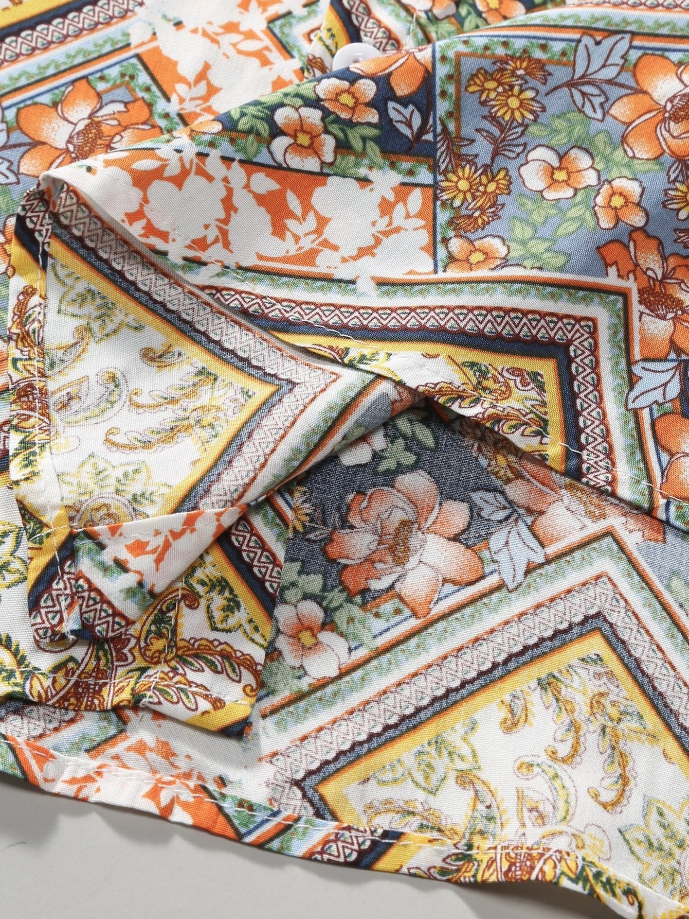Aodhan® | Floral Border Print Button Up Shirt - Image 6