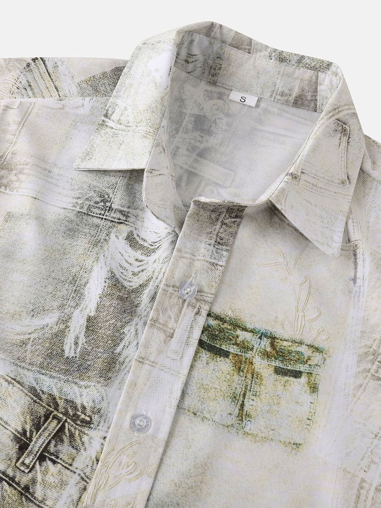Apelles® | Vintage Denim Print Shirt - Image 3