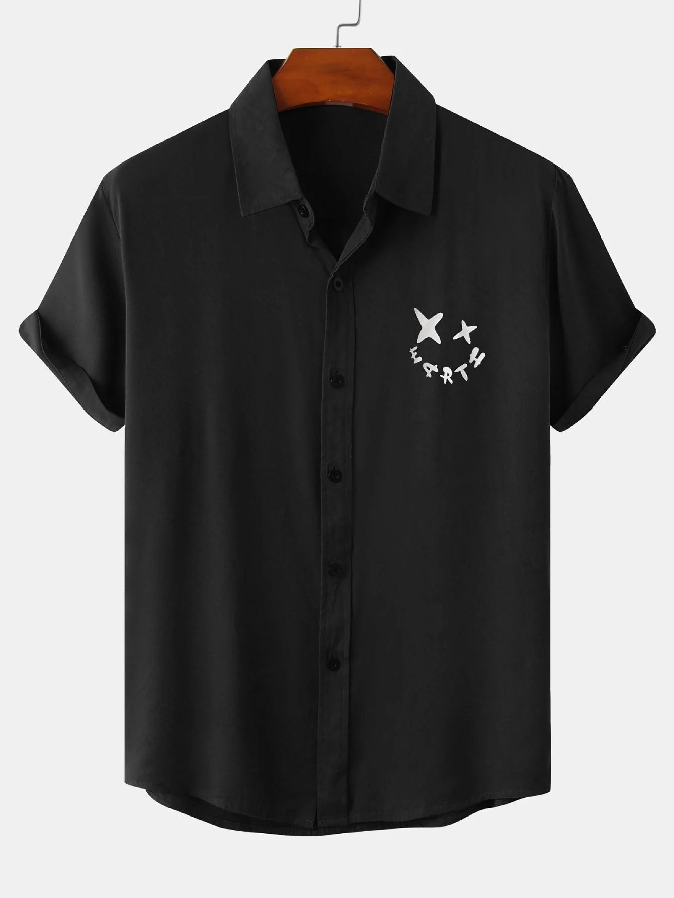 Apisai® | Smiley Graphic Print Button Up Shirt - Image 4