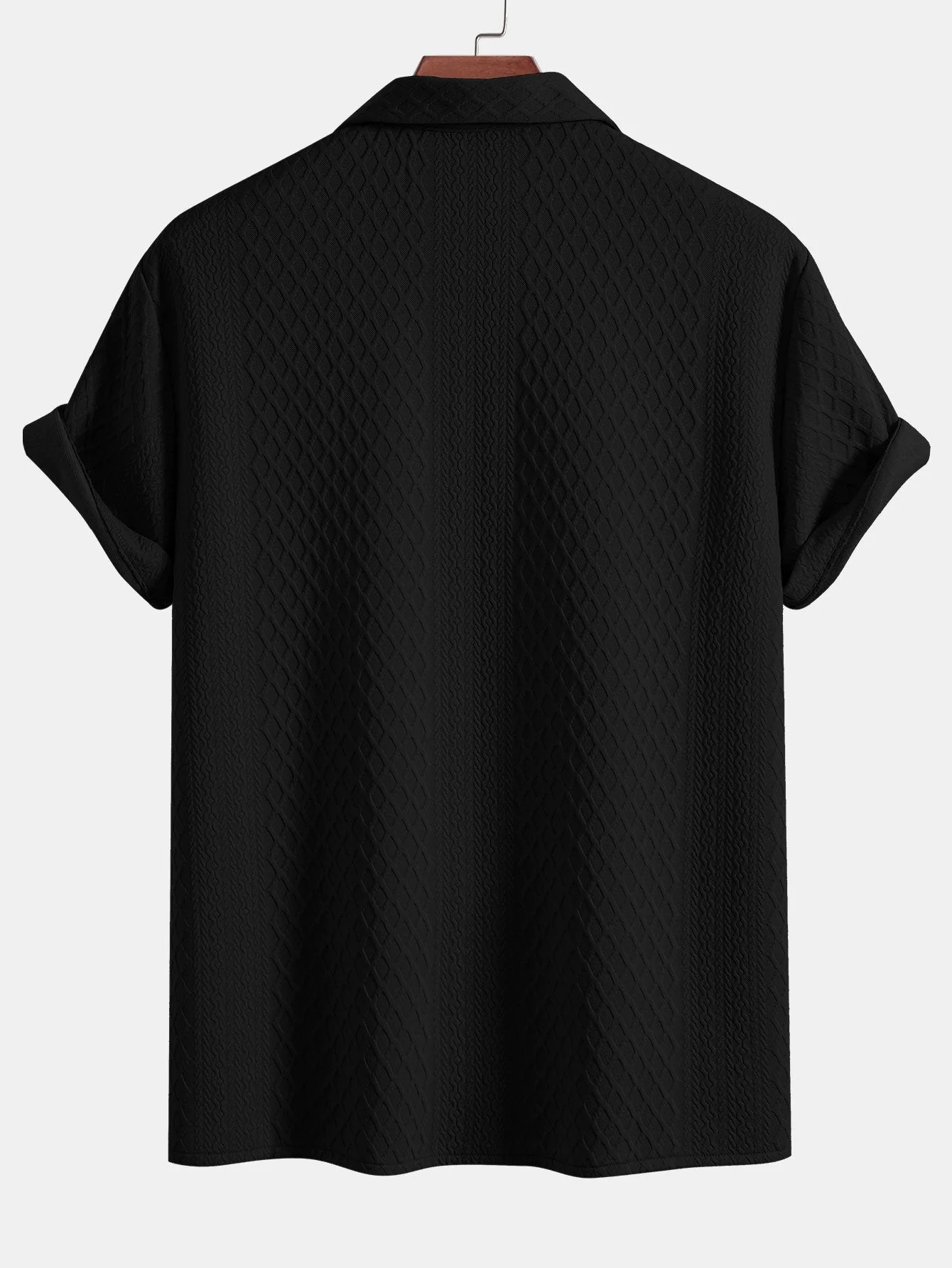 Apolinar® | Rhombus Geometric Jacquard Textured Cuban Shirt - Image 4