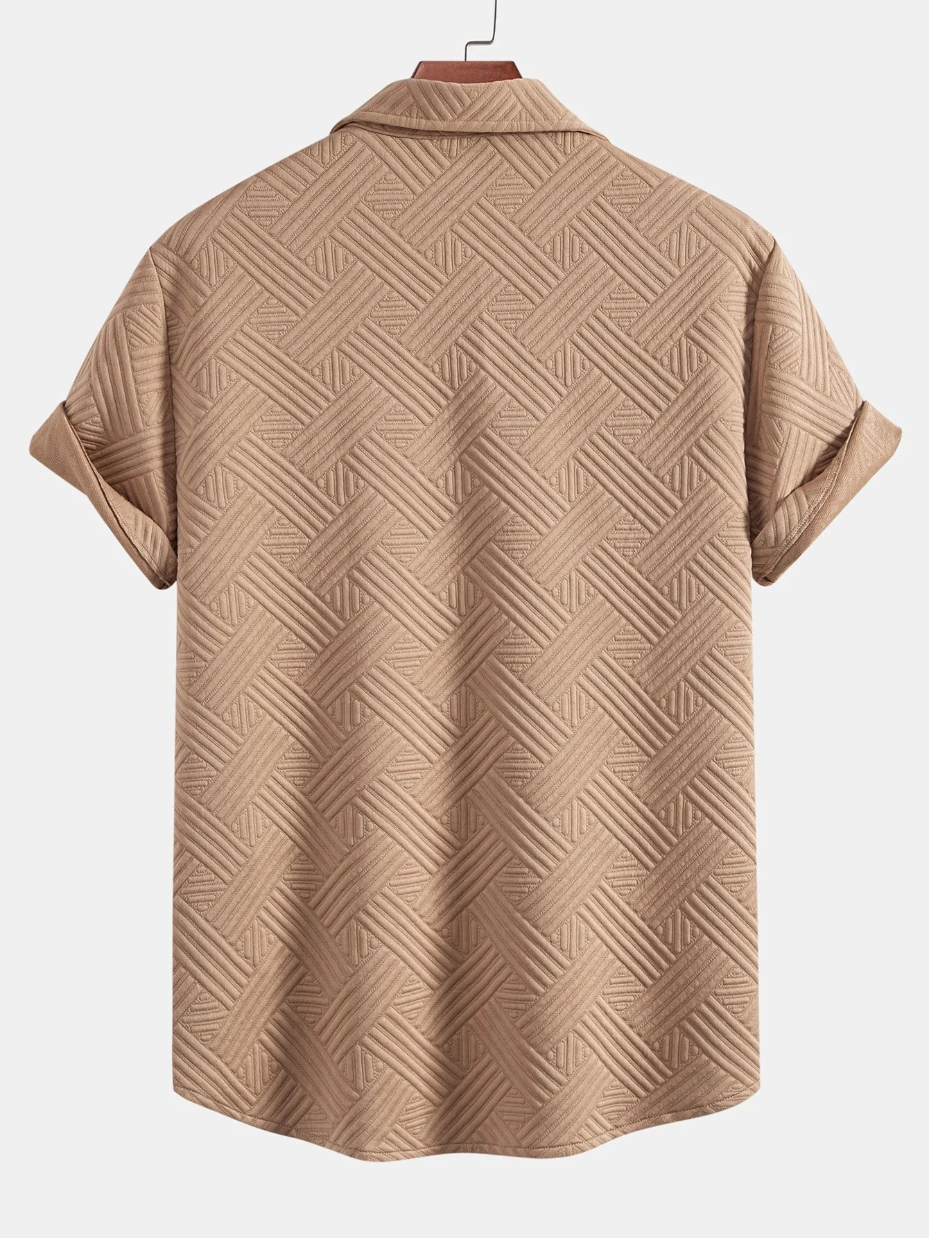 Apolinar® | Texture Jacquard Button Up Shirt & Shorts - Image 3