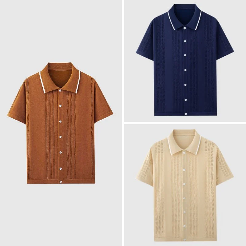 Appius® | Davide Costa Knitted Polo Shirt - Image 4