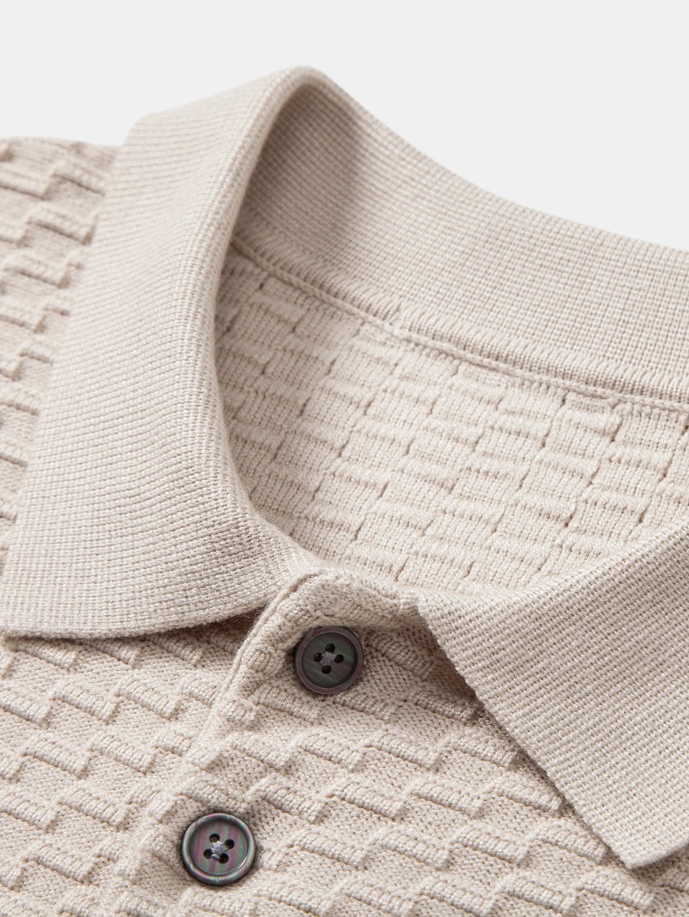 Aquilino® | Long Sleeve Textured Knit  Polo Shirt - Image 13