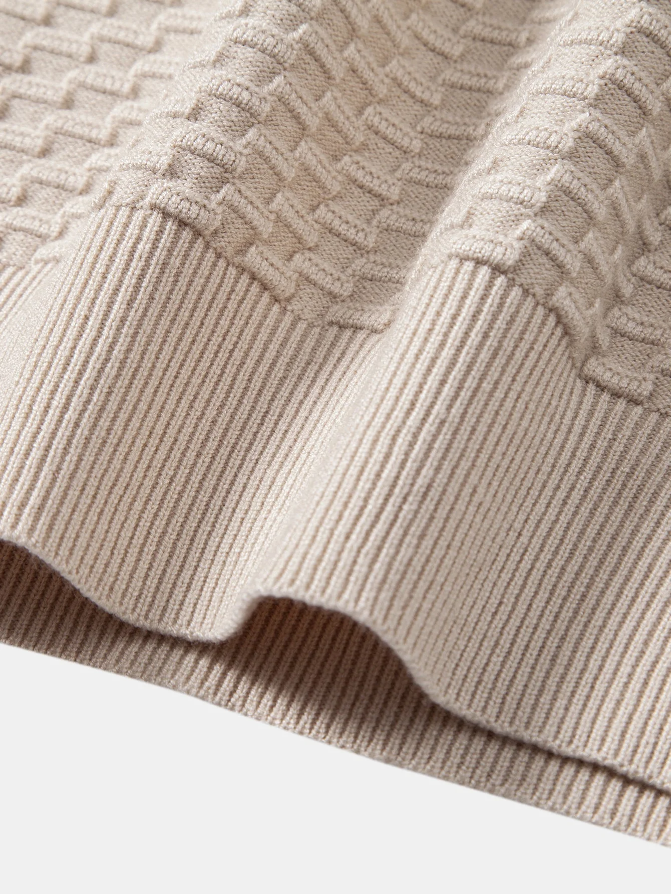 Aquilino® | Long Sleeve Textured Knit  Polo Shirt - Image 3